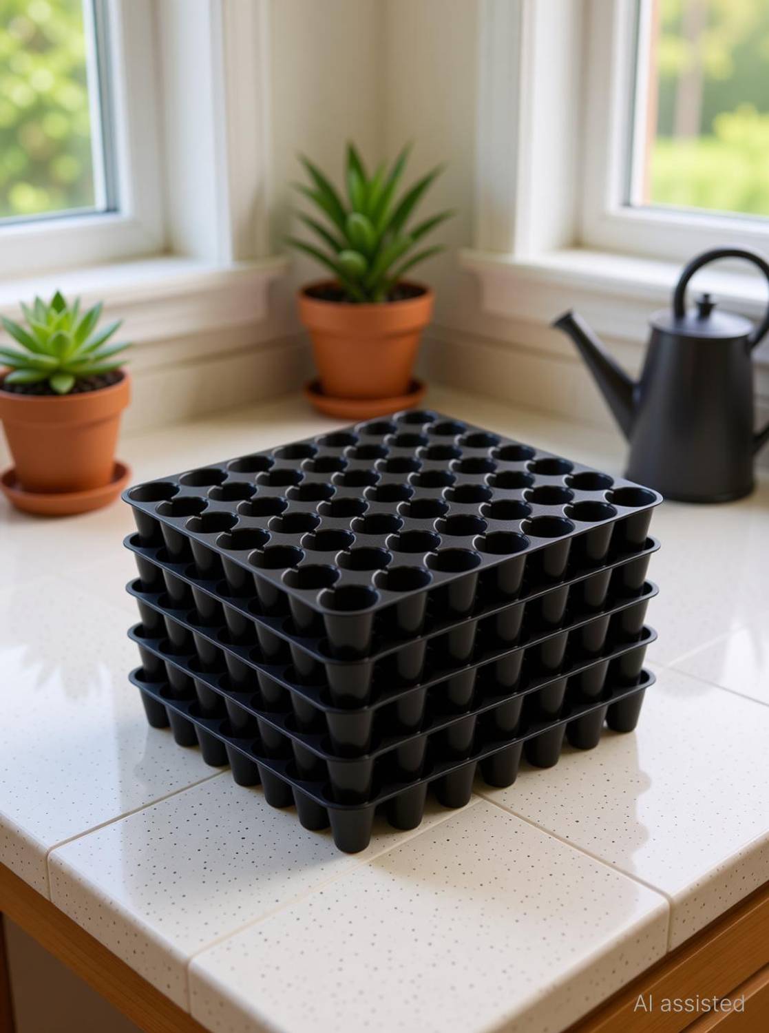 CRAFTY COTTAGE Germination Trays for Seedling | Nursery Trays for Plants 50 Cavity Plant Container Set