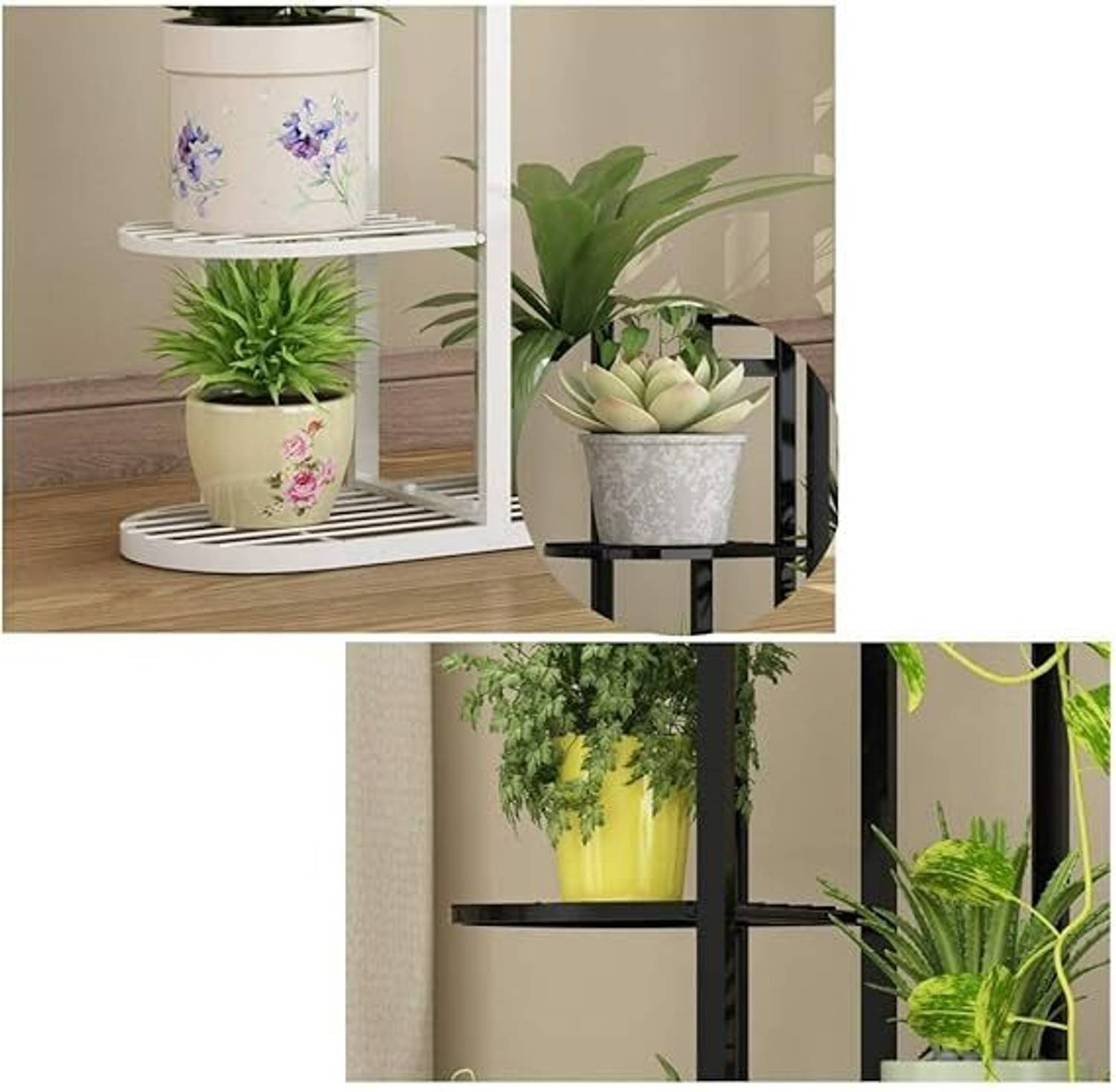 SMART 6 Tier 7 Potted Metal Pot Stand White - Image 4