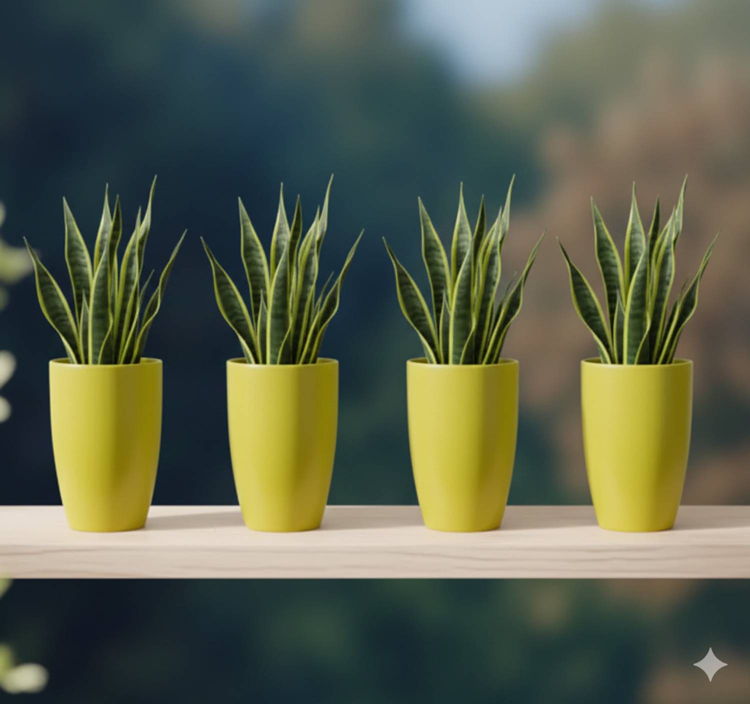 Atharvaplants Elite Home Yellow Tower Pot Set – 8 Inch (Pack of 4) Plant Container Set