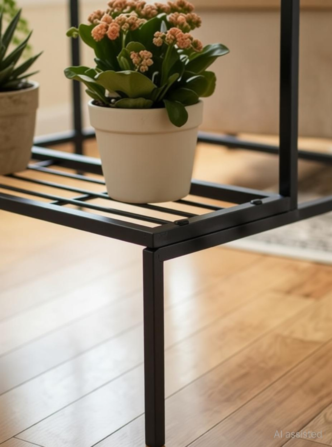 Image of ABC 3-Tier Metal Plant Stand for Indoor & Outdoor Use (Multi-Pot Flower Rack) Plant Container Set
