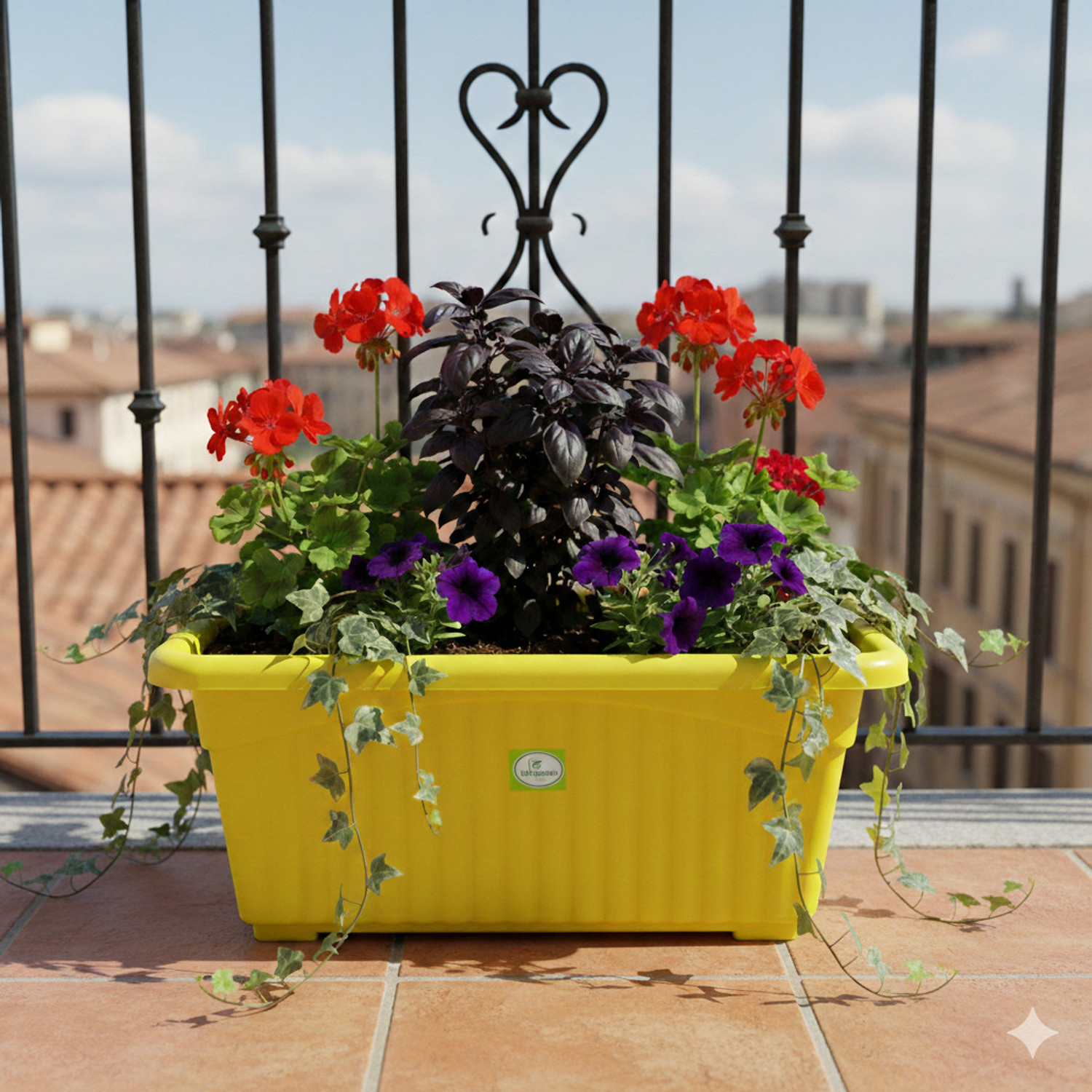 Image of The Ubals 35cm Rectangular Window Planter, Premium UV-Resistant for Home & Balcony Plant Container Set