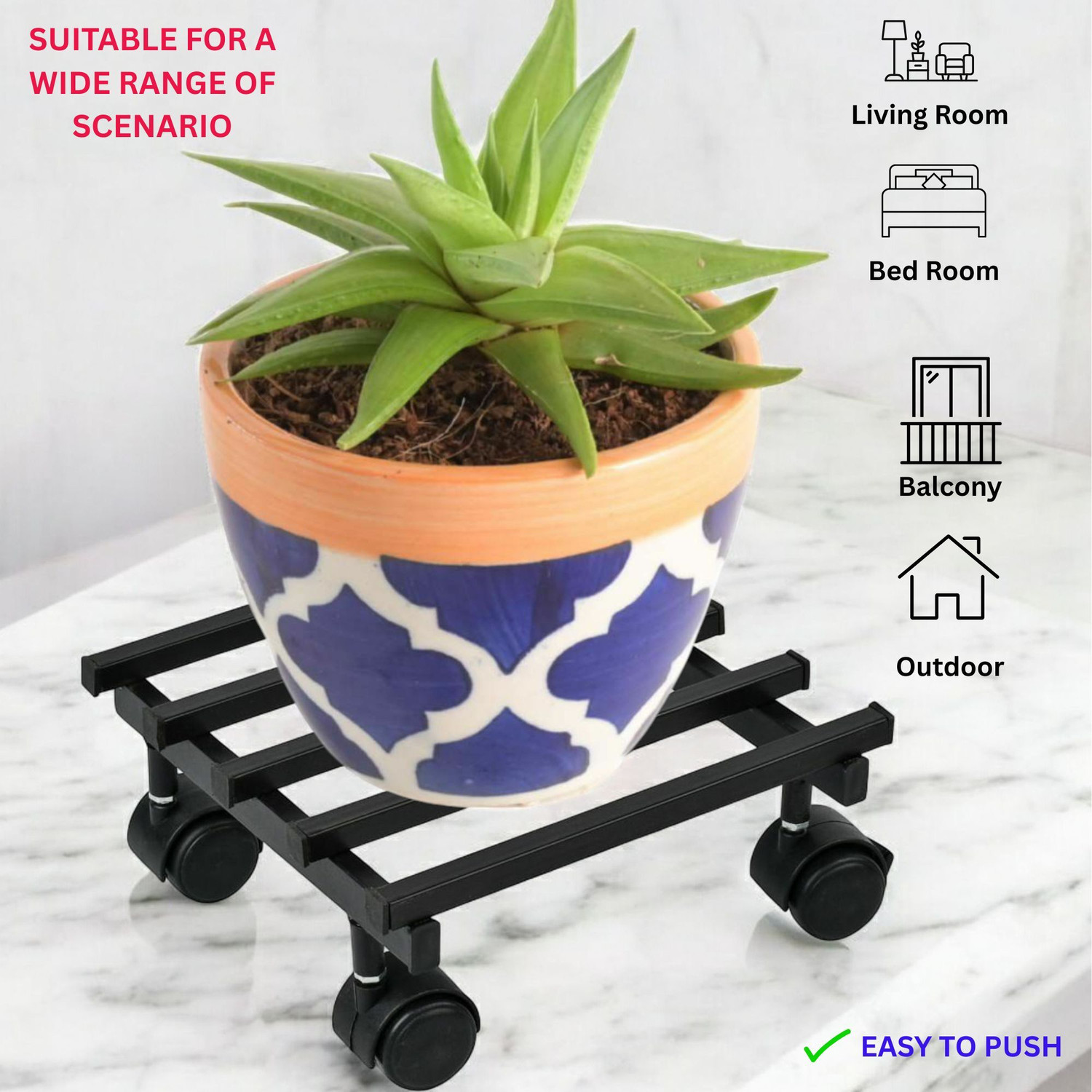 Image of Alaxi Plant Stand with Wheels for Plant Pots(Indoor and Outdoor) Plant Container Set