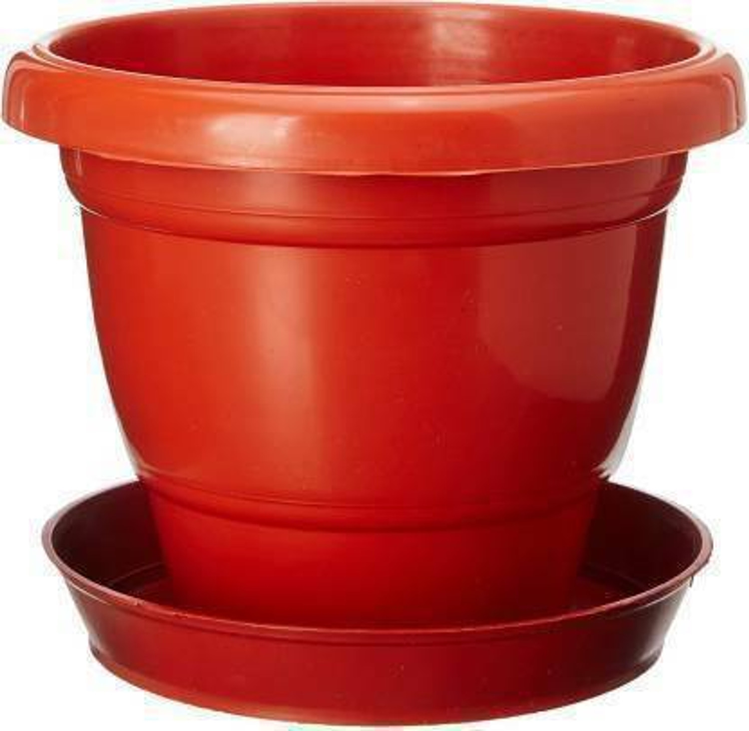 Image of Ramanuj (Pack of 12 With Tray) Heavy Duty Plastic Future Green High Quality 10 inches Gardening Flower Pots Size-10Inch | Round Garden Plastic Planters Plant Container Set Gamla Pot for Garden and Balcony Flowering Brown Plant Container Set For Indoor / Outdoor Round Pots Plant Container Set Plant Container Set