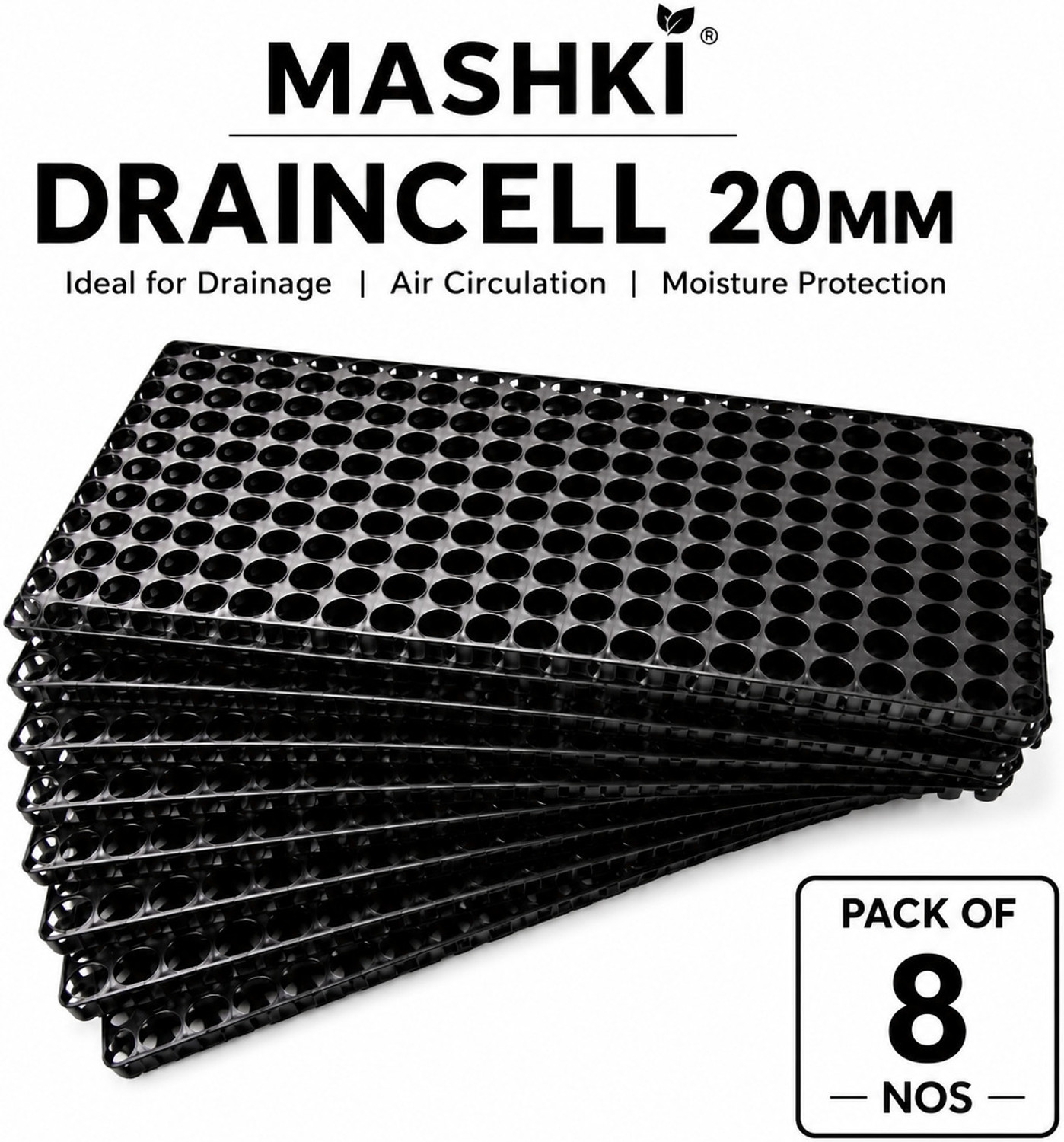 Image of MASHKI Plastic Drain Cell Mat for Grass, Lawn Plant Container Set Plant Container Set