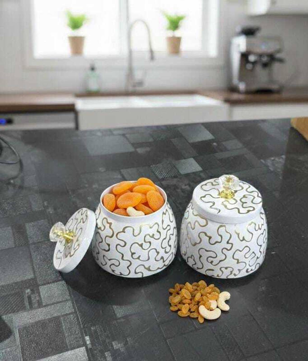 Alhind Handicraft Iron Tea Coffee & Sugar Container  - 250 ml