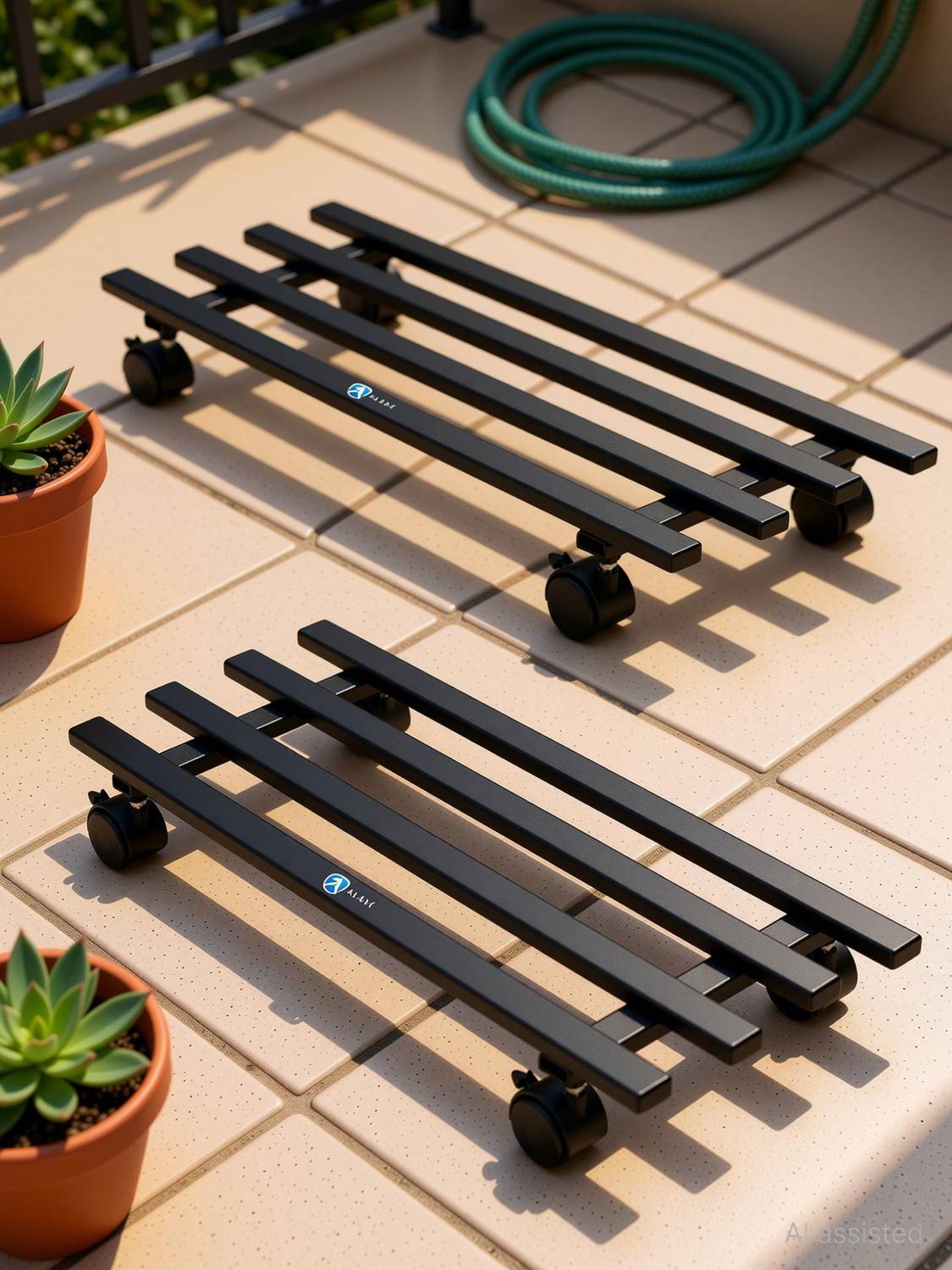 Alaxi 24 inch Plant Stand with Wheels || Planter Stand with Wheels for Flower Pots Plant Container Set