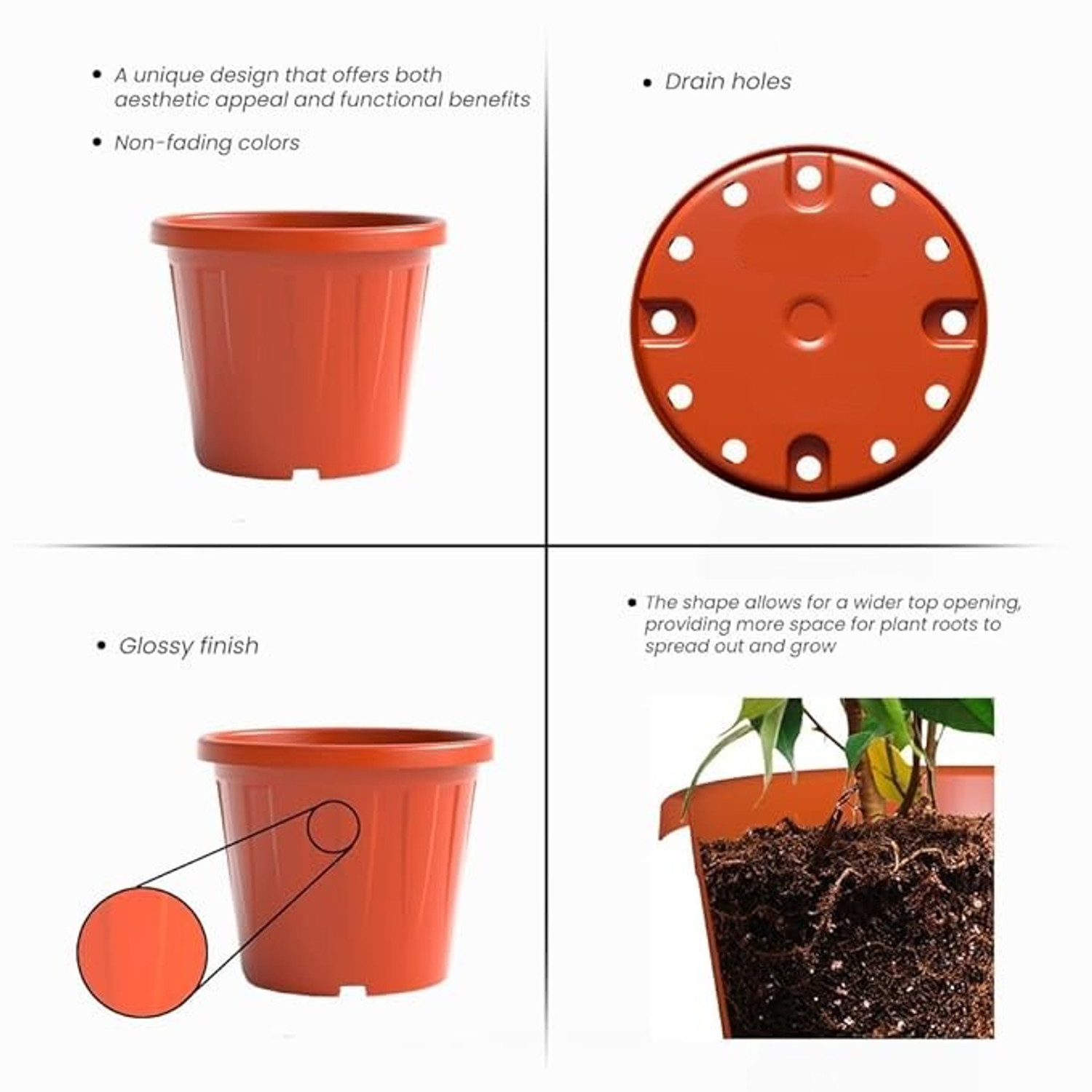Image of Dervino Nursery Pots Pack of 20 Brown 8 inch Garden / terrace beauty to grow small plants Plant Container Set