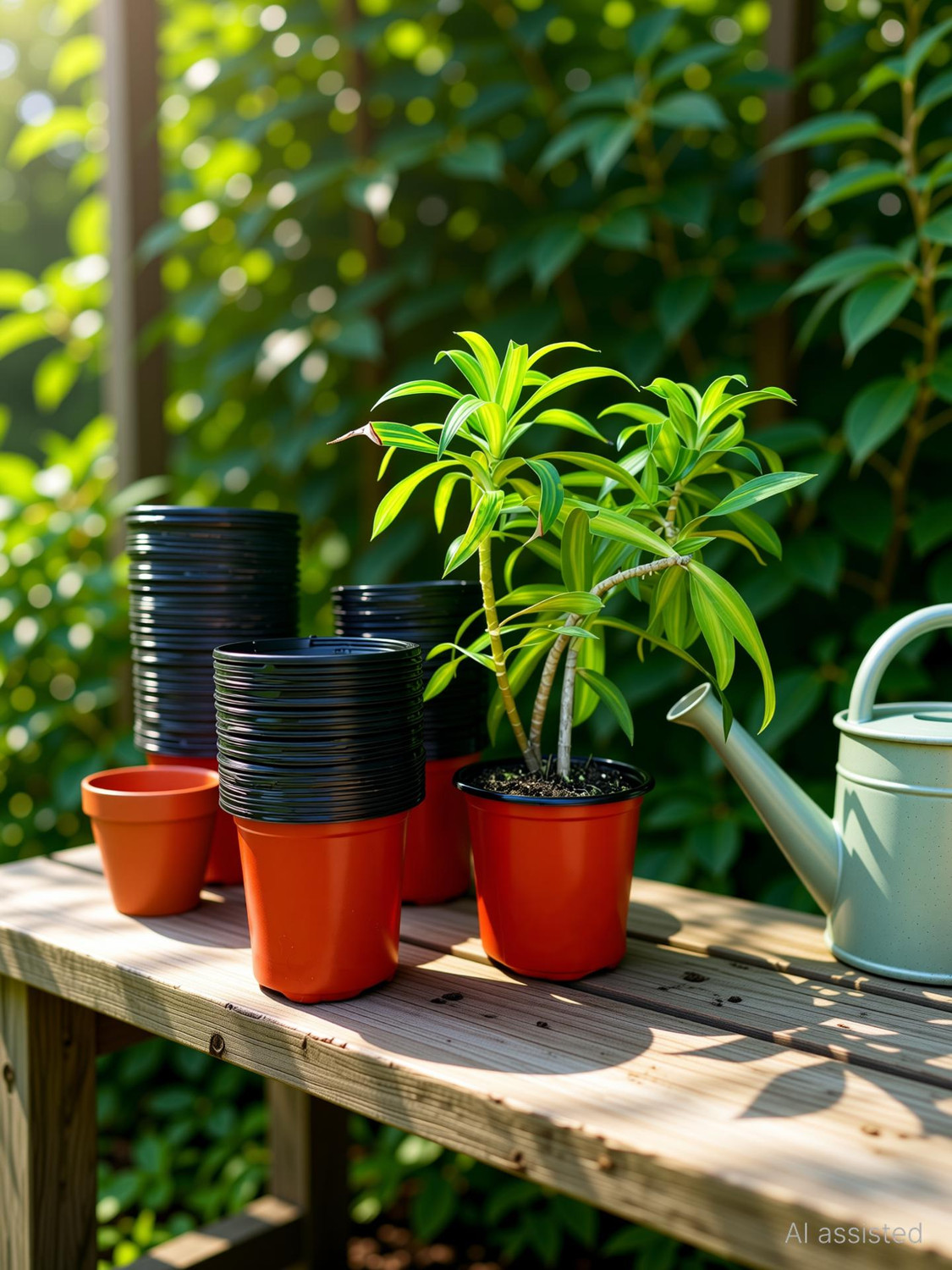 Image of SaplingsWorld Thermo Plastic Flower Pot | 5 inch size | Plant Container Set