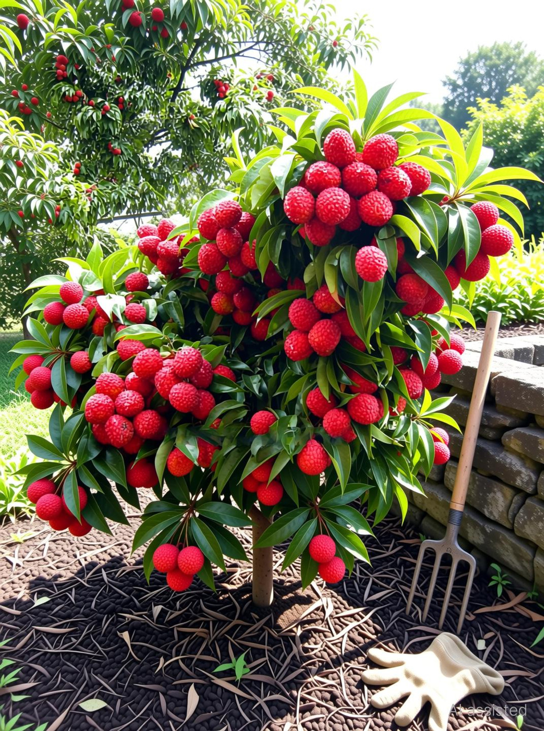 Image of Fruitful Litchi Plant sapling