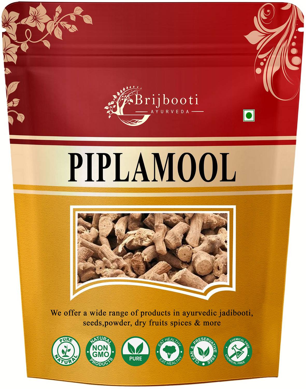 BrijBooti PIPLAMOOL - GANTHODA - PIPAL MUL - PIPLA MOOL - PIPALMOOL - PIPLAMUL Seed