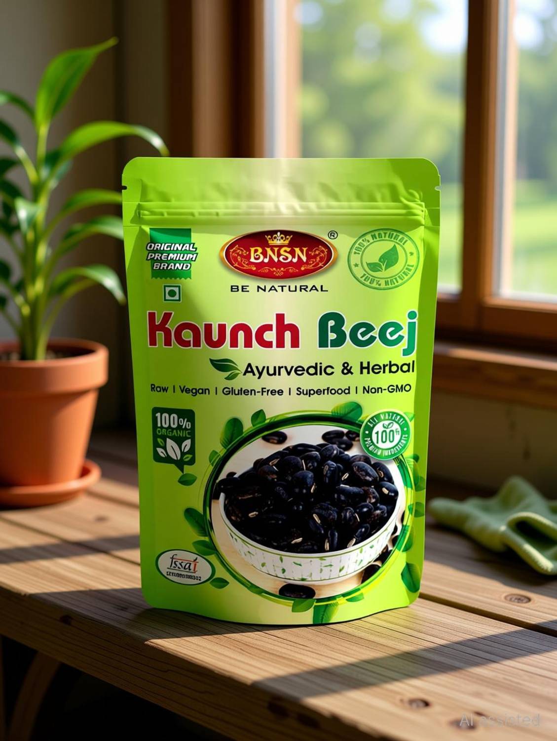 BNSN BNSN Raw Black Kaunch Seeds-100Gm |Mucuna Pruriens| Kala Kaunch Beej Seed