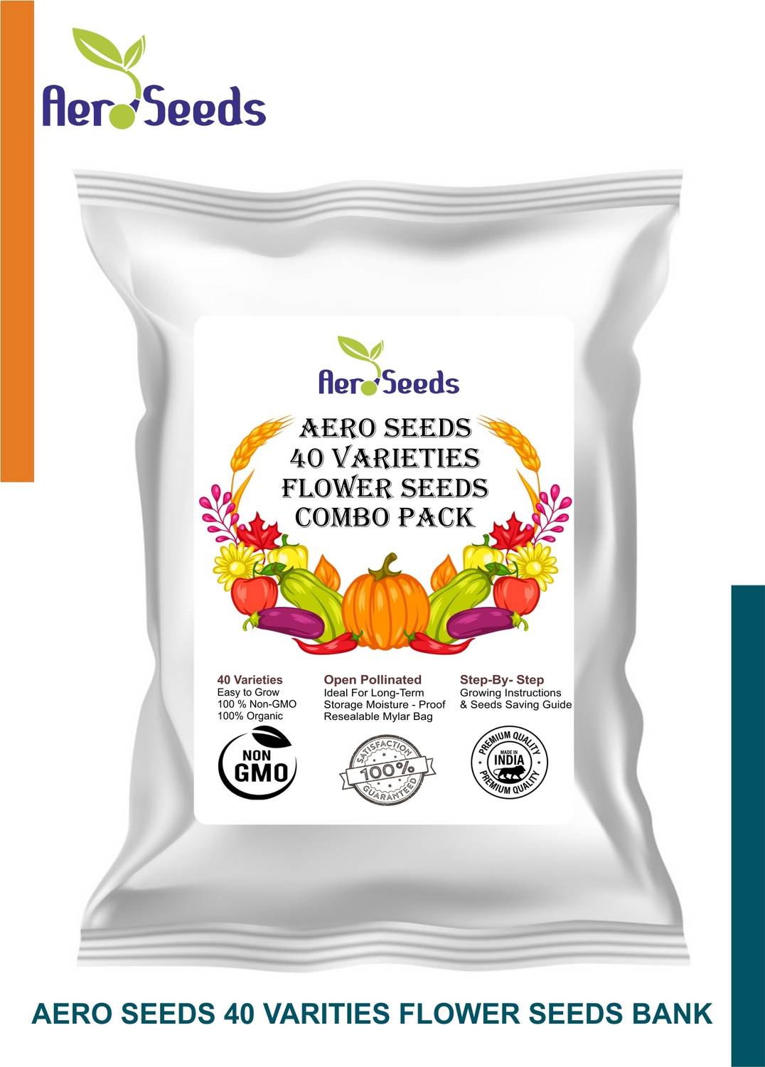 Aero Seeds 40 Variety Of Flower Seeds Combo Pack With Instruction Manual Seed