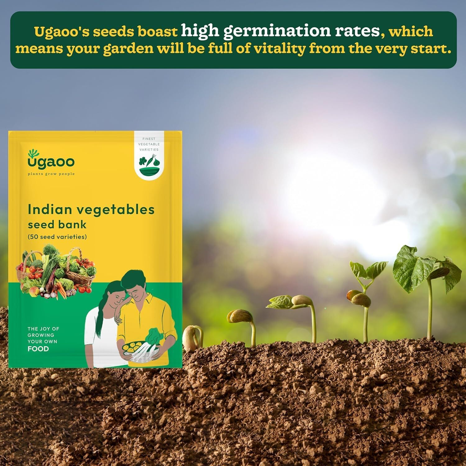 Image of UGAOO Indian Vegetable Seeds Bank For Home Garden 35 Varieties Seed