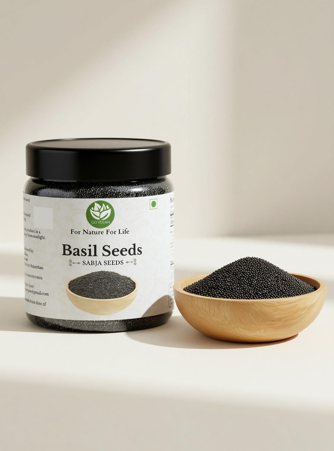 Image of AnnieHerbs Basil Seeds | Sabja Seeds for Falooda | Tukmaria Seeds for Eating | Takmaria Seed