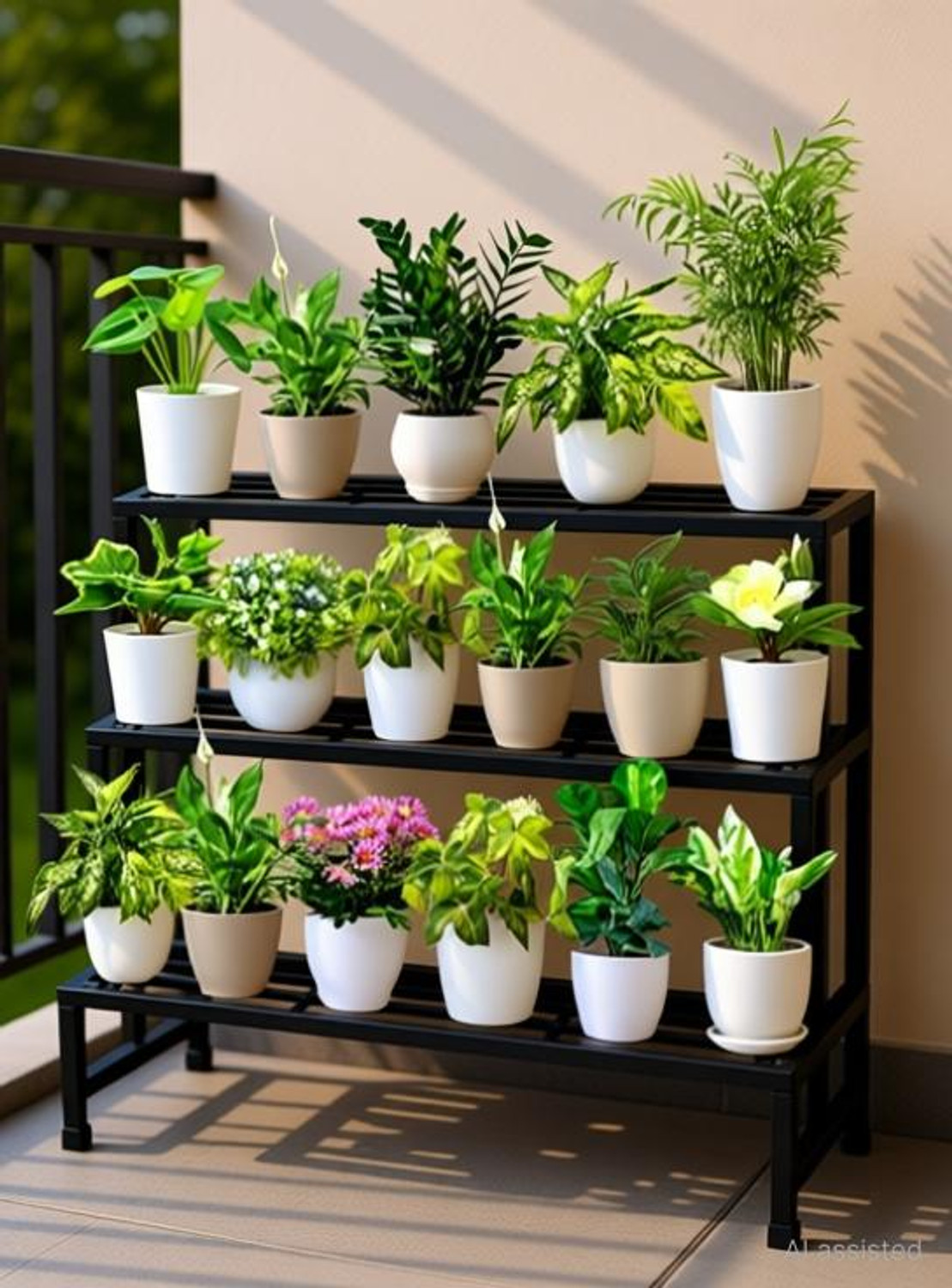 Image of VIRUSHKA AND VIRUSHKA 3 STEP PLANTER STAND FLOWER POT STAND Plant Container Set