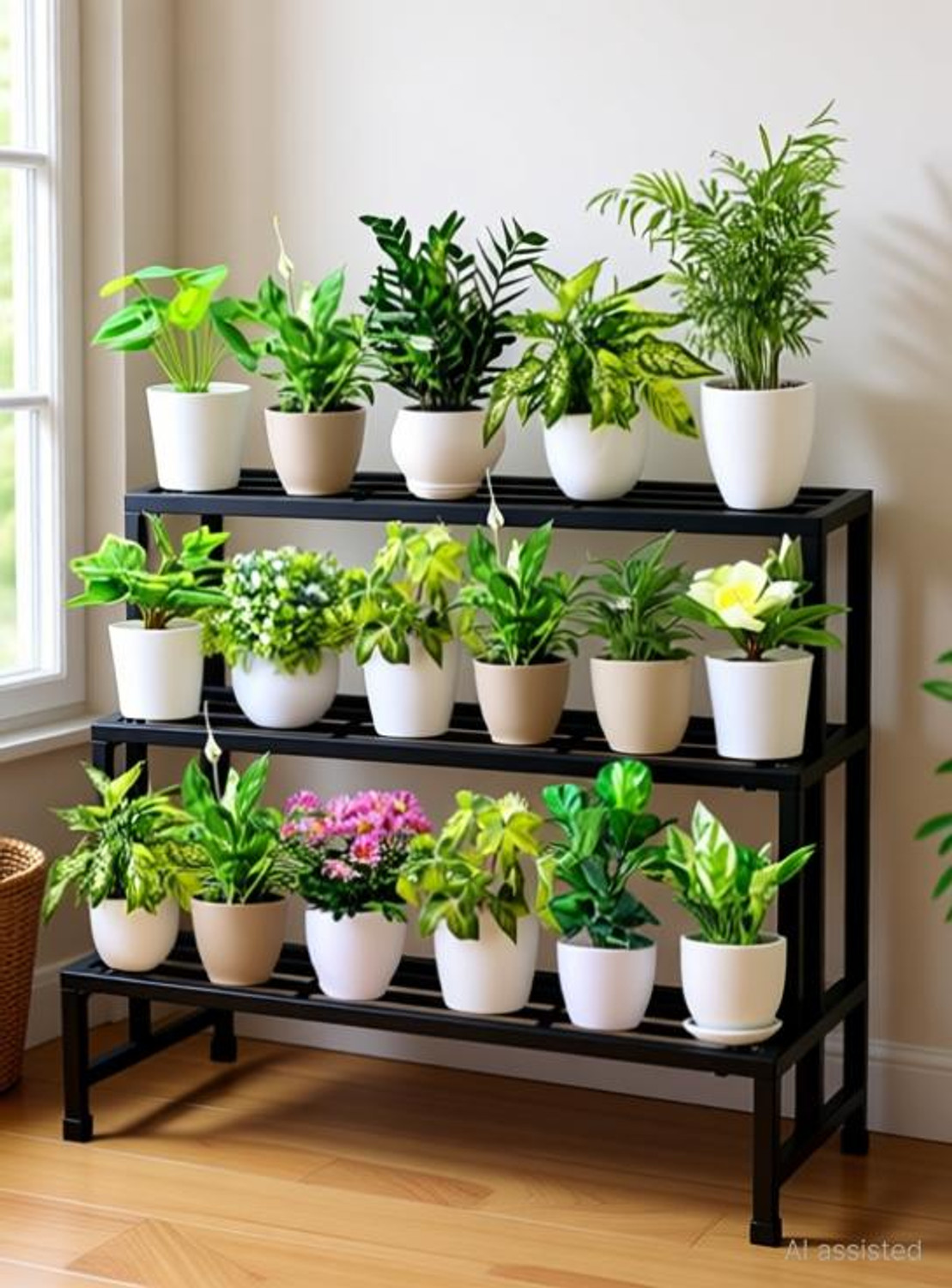 Image of VIRUSHKA AND VIRUSHKA 3 STEP PLANTER STAND FLOWER POT STAND Plant Container Set