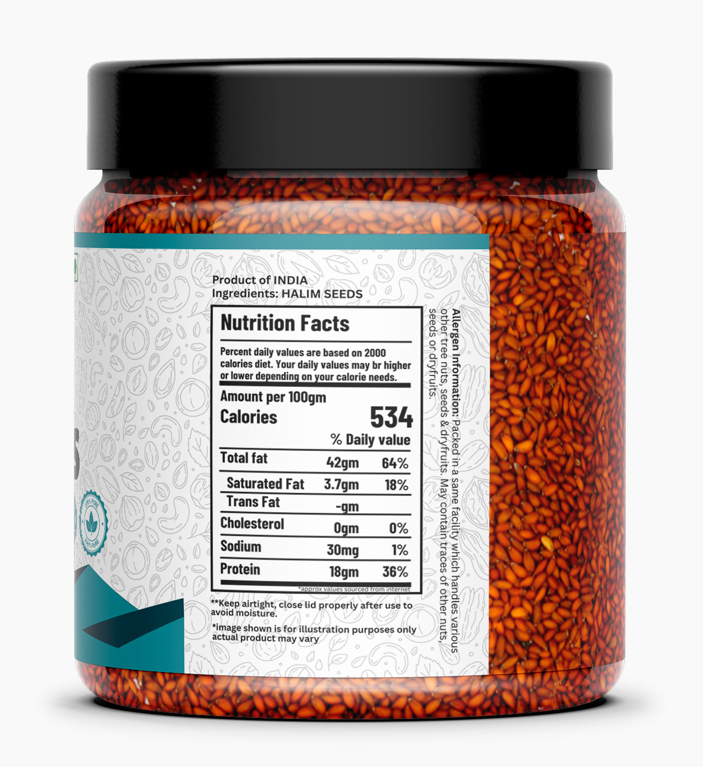 Image of ORGANIC PACIFIC PREMIUM GARDEN CRESS HALIM SEEDS | IRON RICH AYURVEDIC SUPERFOOD | HIGH PROTEIN Seed