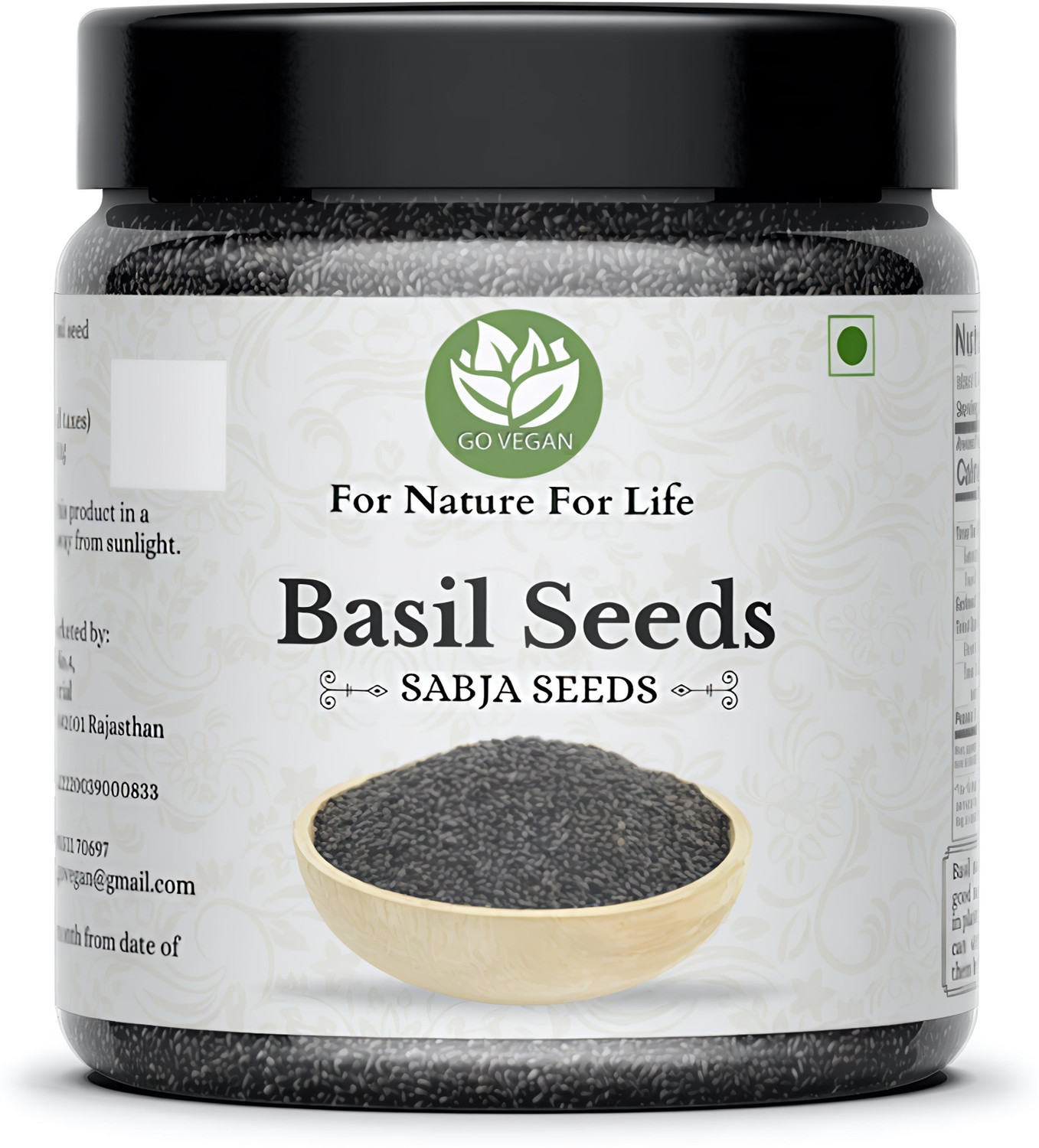 Image of AnnieHerbs Basil Seeds | Sabja Seeds for Falooda | Tukmaria Seeds for Eating | Takmaria Seed