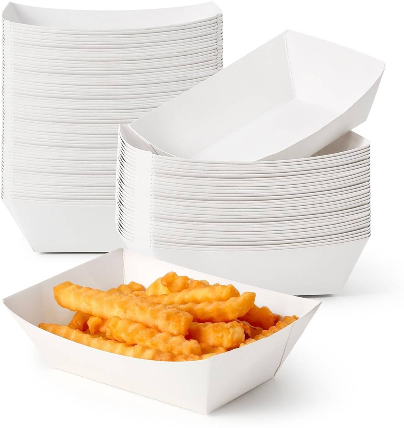 Aakriti Food Serving Paper Boat Trays Disposable Kraft Paper Plate, Paper Bowls 250ml Tray