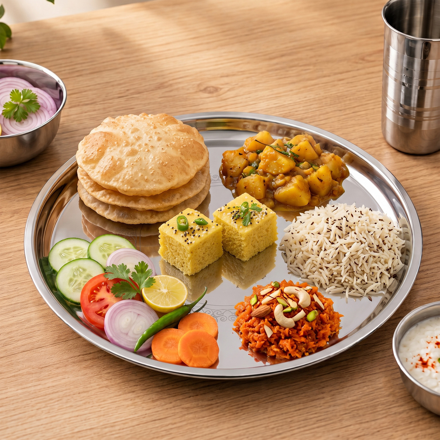 Image of Eco Alpine Appliances Plate Set Steel Plate Set 6 Dinner Plates Full Size 26.5 cm Plates Steel Dinner Plate