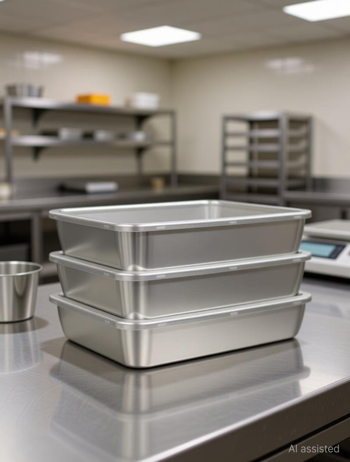 Image of FLIPXEN Stainless Steel Square Plate with Lid, Thickened Metal Dish Plate Baking Dish