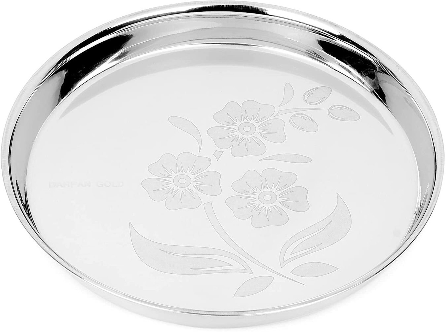 Image of BZILO Stainless Steel Pack Of 6 Plain Full Dinner Deep Thali Mirror Glossy Finish C9 Dinner Plate
