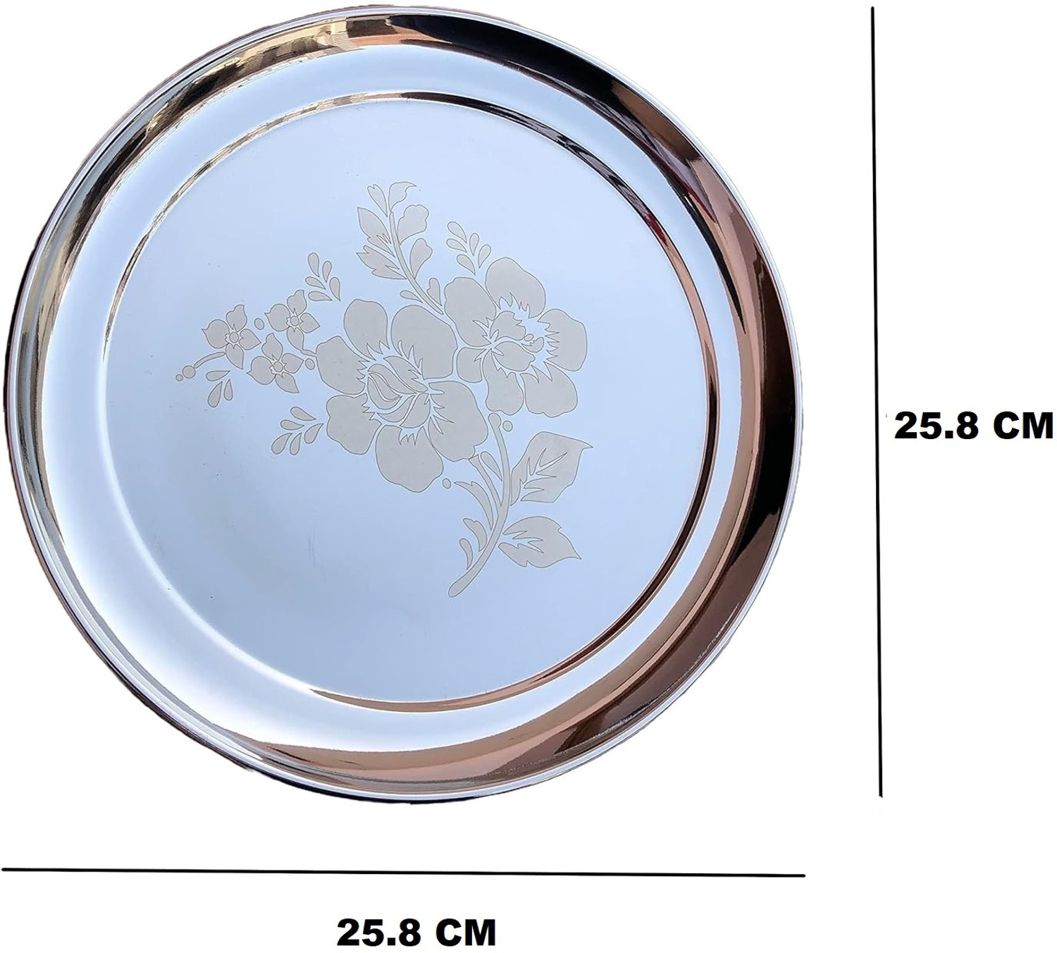 Image of BZILO Stainless Steel Dinner Plates Pack Of 12 with Laser Designer Dinner Plate G27 Dinner Plate