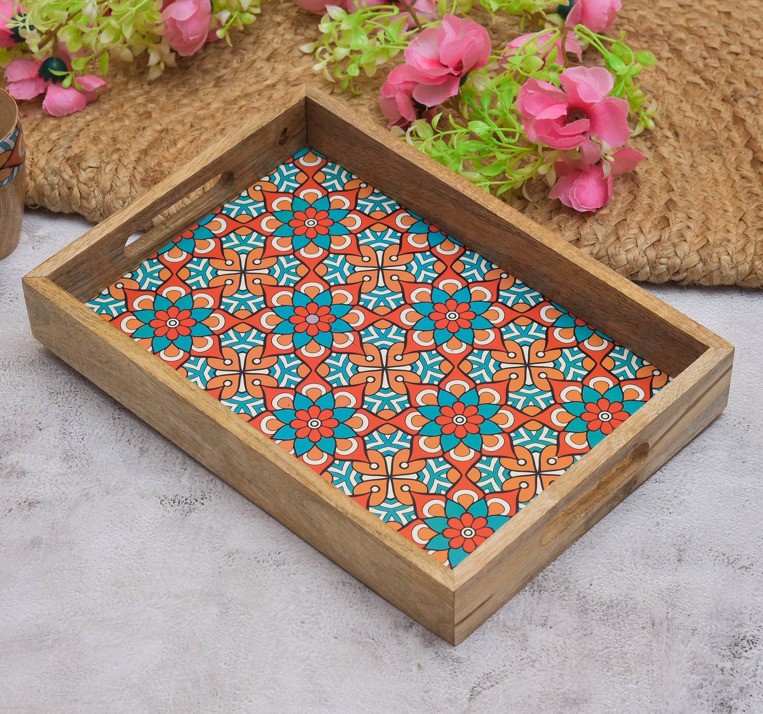 wooden-blue-printed-tray-