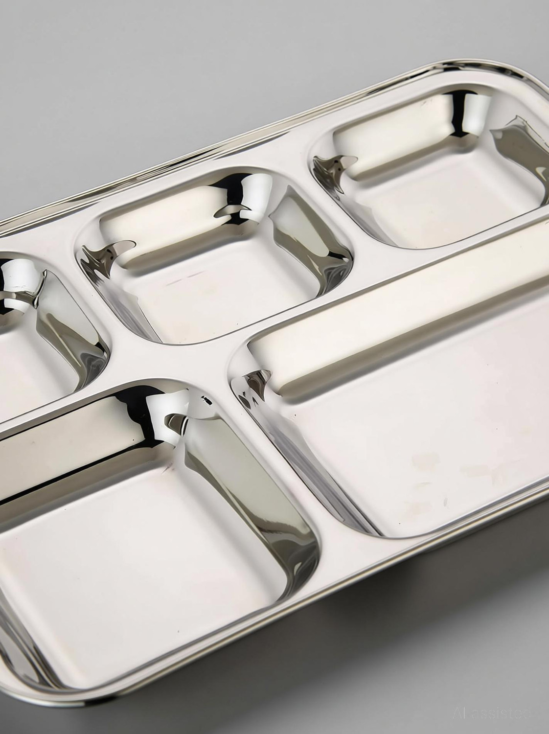 Image of Rosefinch 5in1 Stainless Steel Plates with Compartments /Bhojan Thali /Partition Plates Dinner Plate