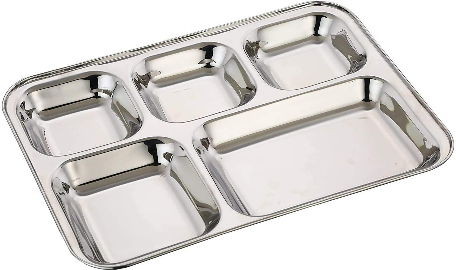 Image of Rosefinch 5in1 Stainless Steel Plates with Compartments /Bhojan Thali /Partition Plates Dinner Plate