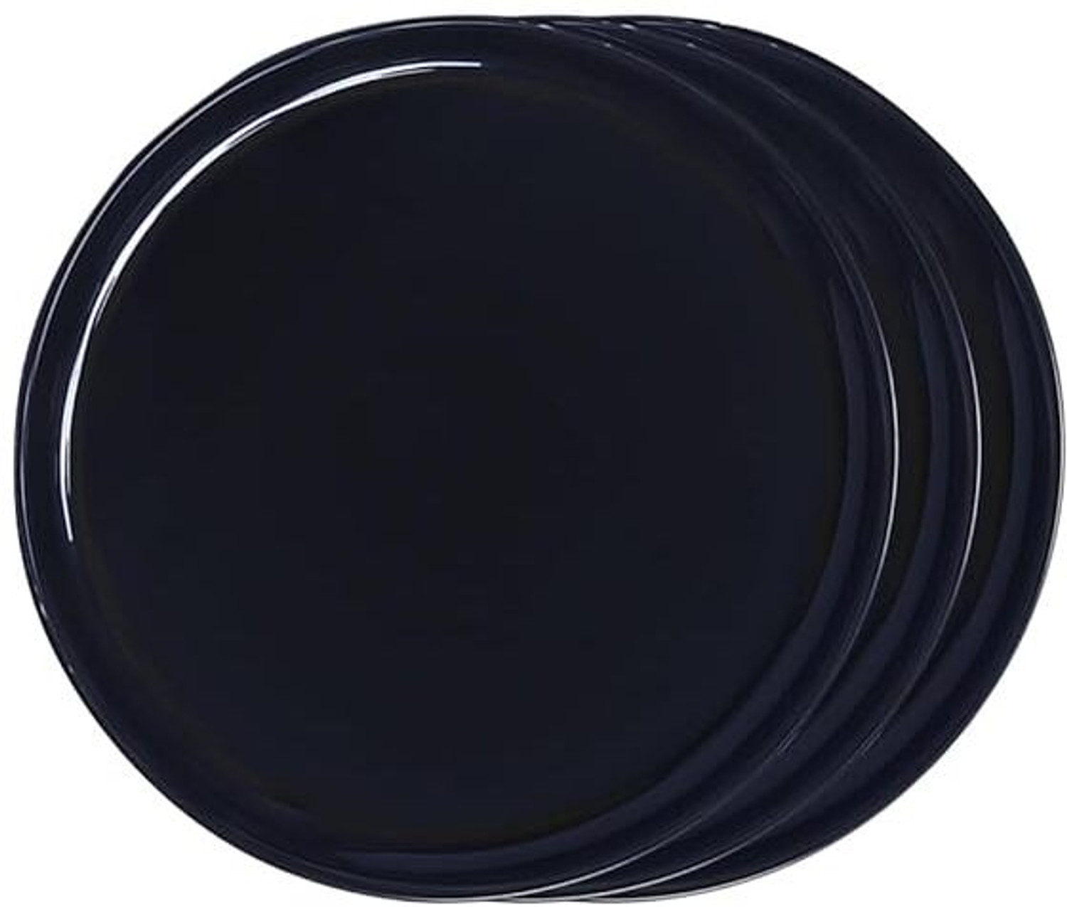 Image of Everbuy Gloss Finish Microwave Safe Full Plates For Home and Restaurant (28 cm) Black Dinner Plate