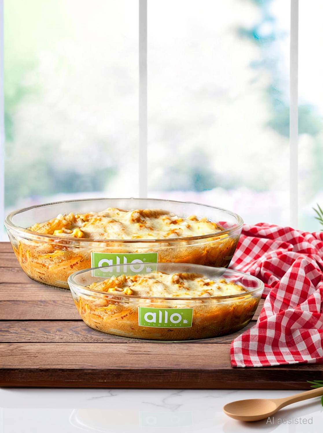 Allo Borosilcate Oval Glass Baking Dish, Baking Tray, Microwave Safe, 700, 1600ml Baking Dish