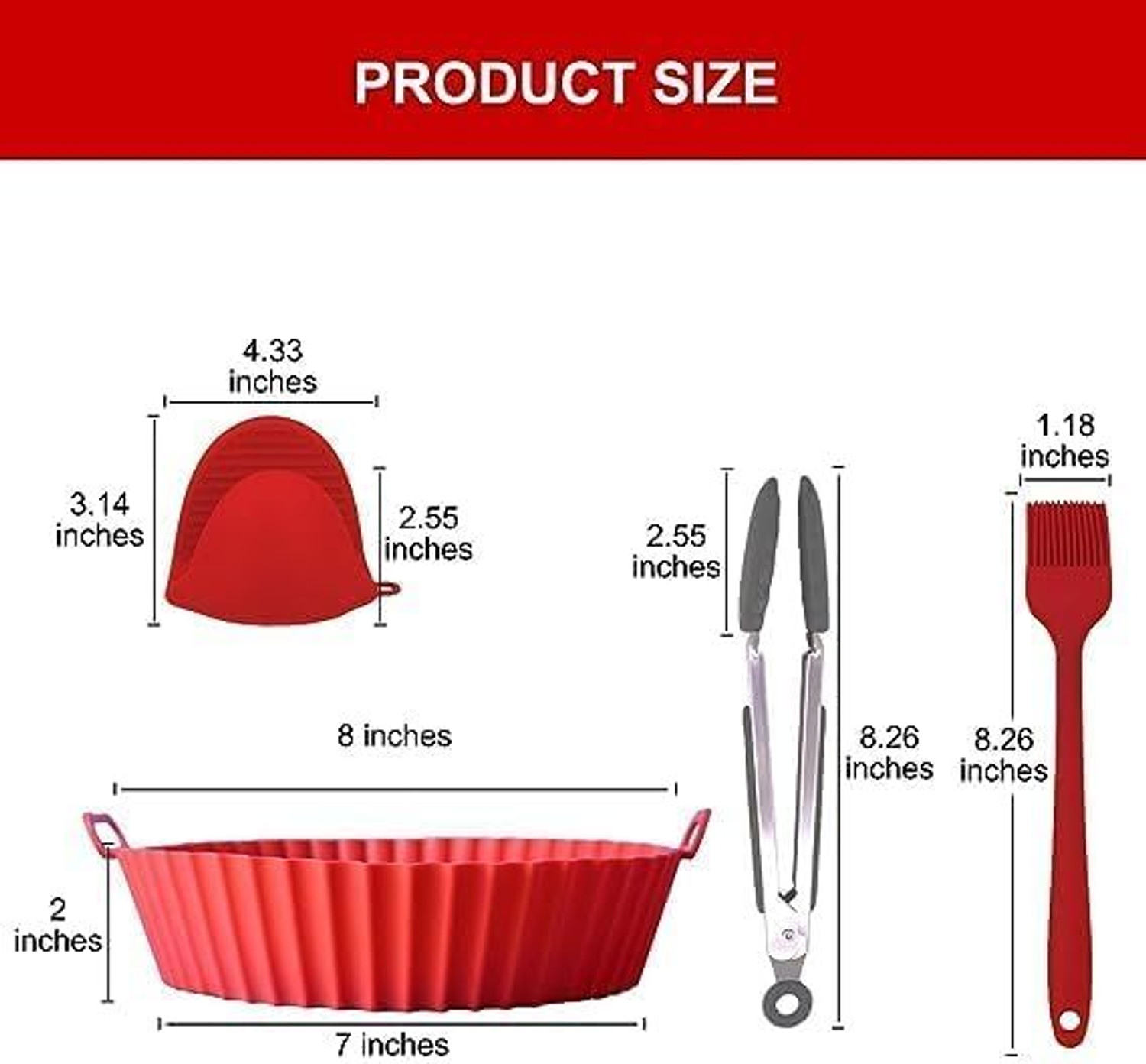Image of jaswanthstor Round Air Fryer Package - 7 Pack Air Fryer Liners & Accessories Tray