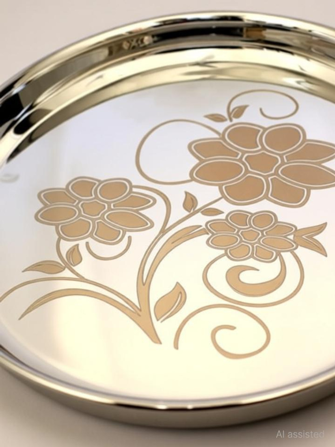 Image of BZILO Stainless Steel Pack Of 6 Plain Full Dinner Deep Thali Mirror Glossy Finish C9 Dinner Plate