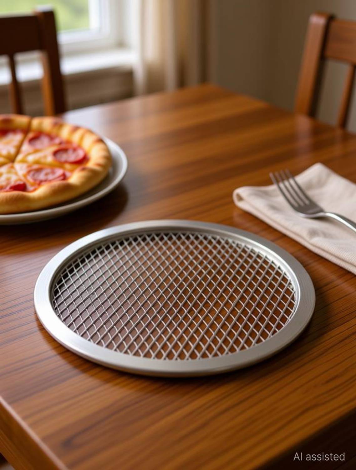 Bakezy Premium Aluminum Pizza Screen 8 Inch, Non-Stick Pizza Baking Tray Mesh Pan Pizza Tray