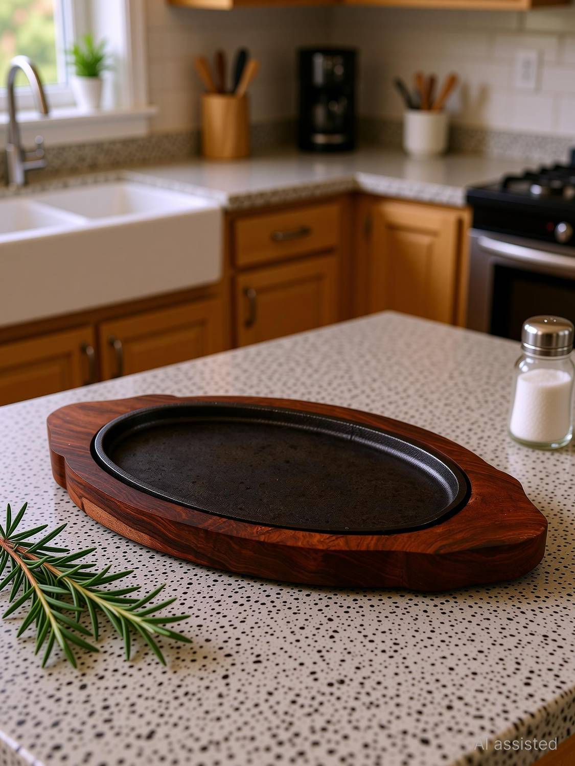 Alhind Handicraft Platter For All Wooden Platters, Brown01 Sizzler Tray