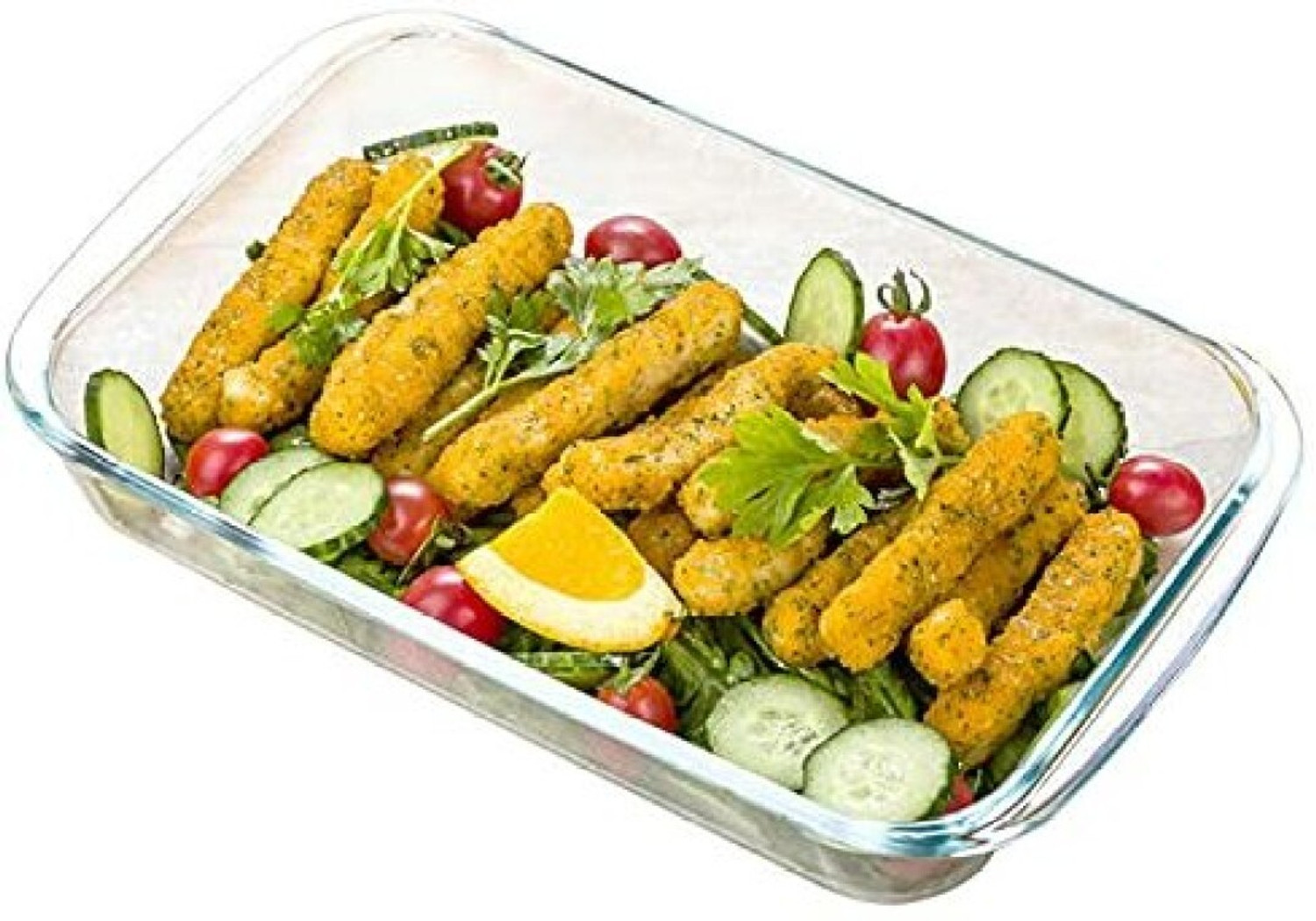 Image of SMILERY Borosilicate Glass Rectangle Baking Dish Microwave Oven Safe, 1600ML Baking Dish