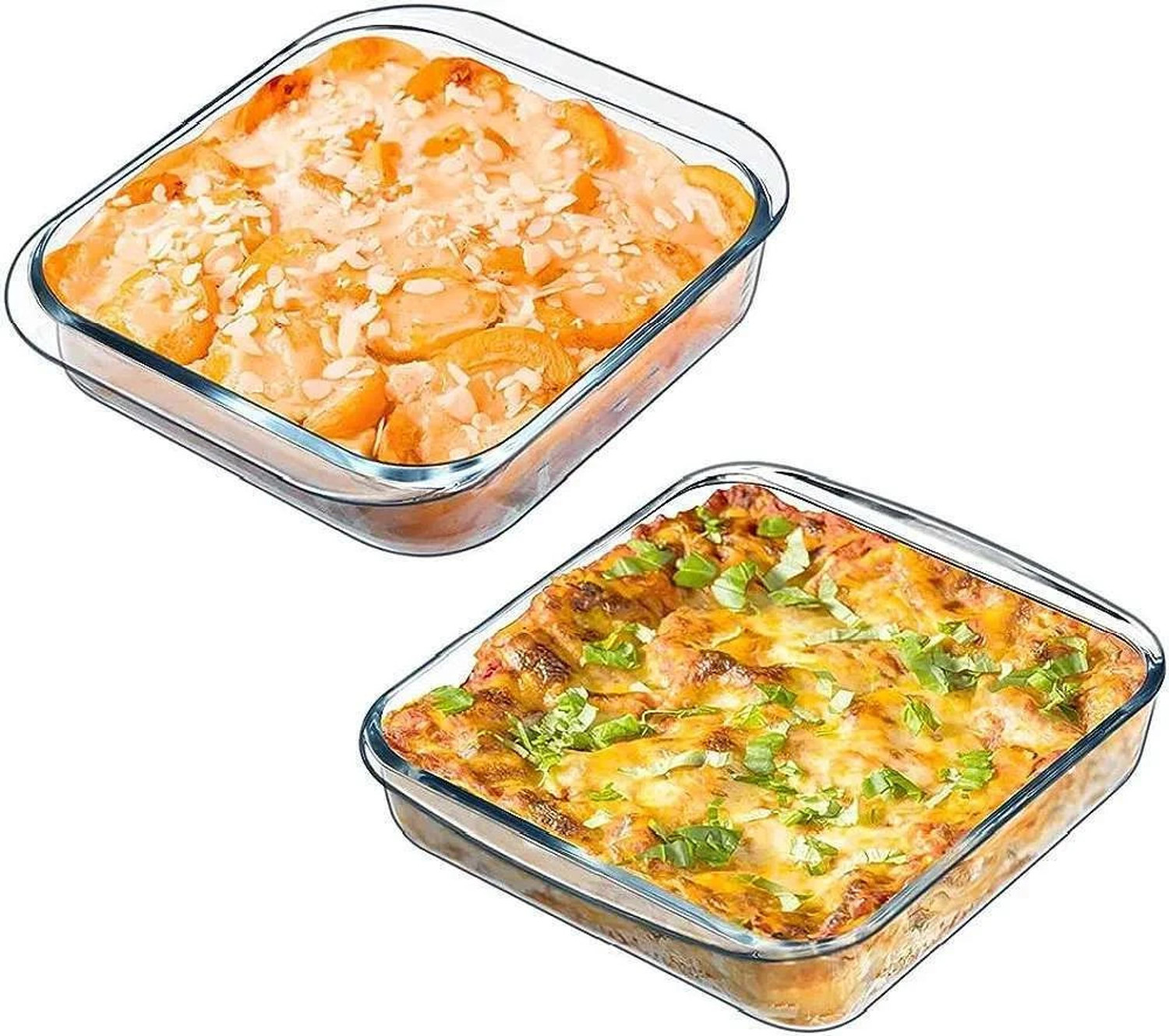 Image of MDNSHO Borosilicate Glass serving bowl, Tray, Container Microwave Oven Safe 1100 ml Baking Dish