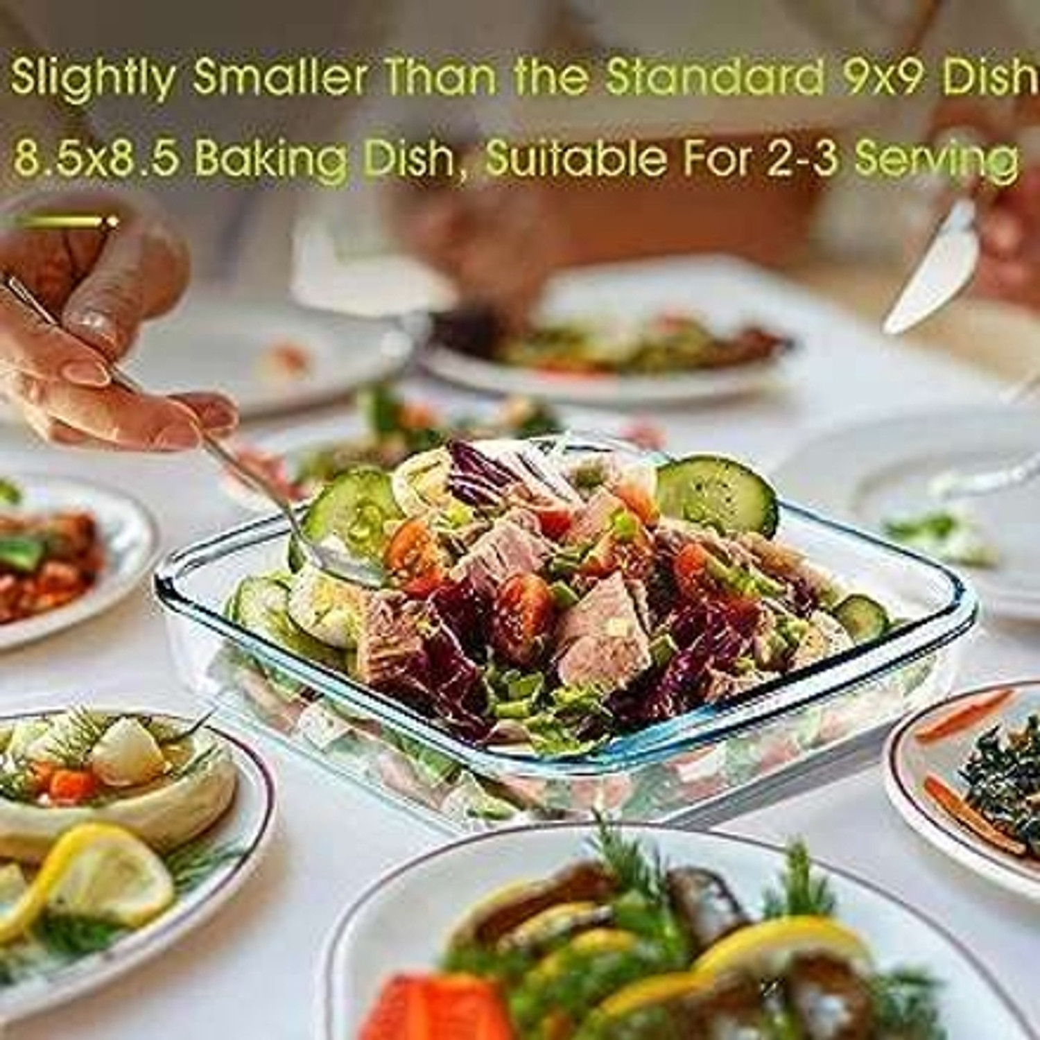Image of MDNSHO Borosilicate Glass serving bowl, Tray, Container Microwave Oven Safe 1100 ml Baking Dish