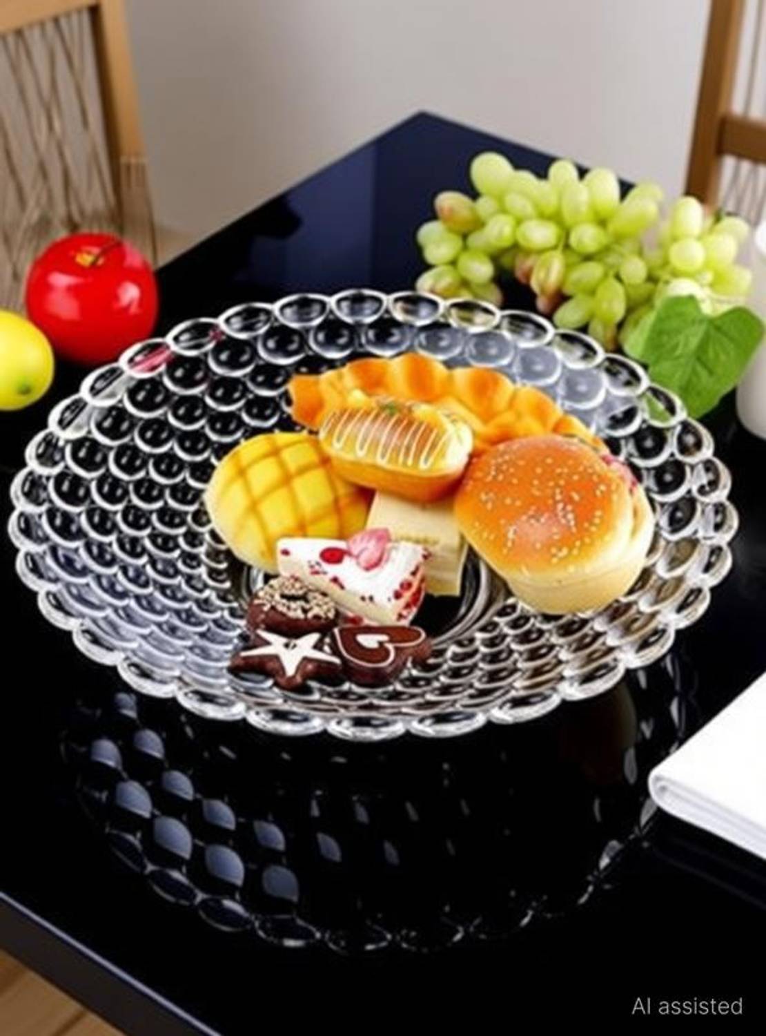 AARCGLASS AARC Glass Plate for Dining Table (Pack of 1) Rice Plates