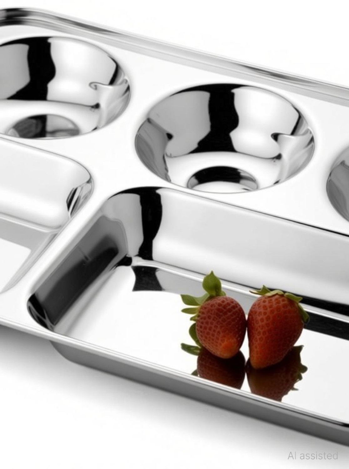 Image of MSSteel Stainless steel bhojan thali / compartment plate / Sectioned Plate Sectioned Plate