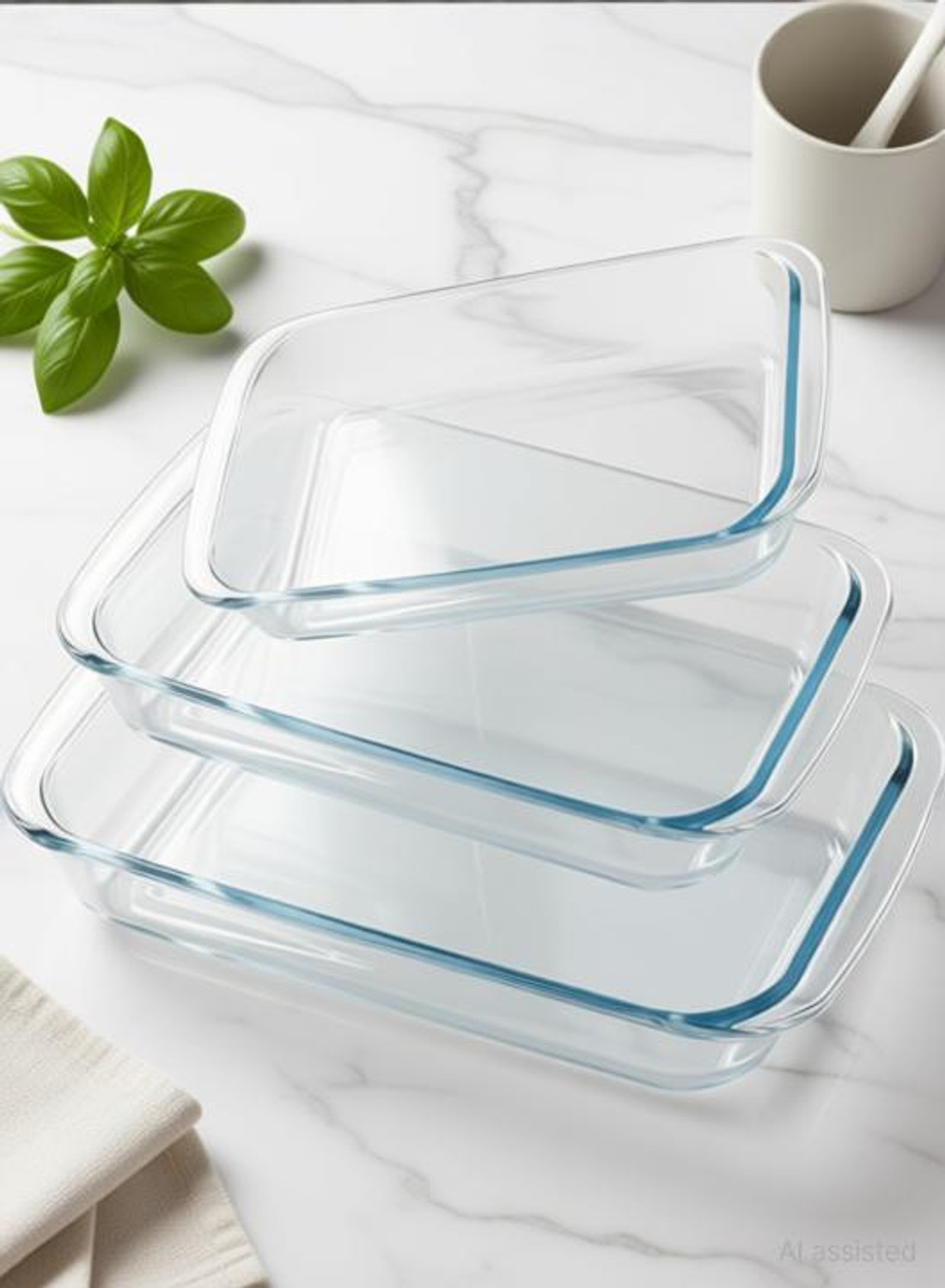 Red-Rubby Glass Baking Dish set for Cooking, Baking and Roasting, Casserole Dish Baking Dish