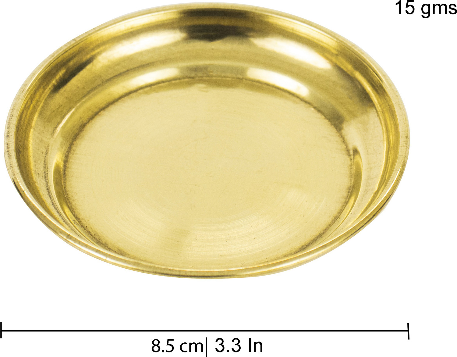 Image of Spillbox Brass Diya Oil Lamp plate for Home Temple Puja Articles Decor Gifts-Ram plate2 Sectioned Plate