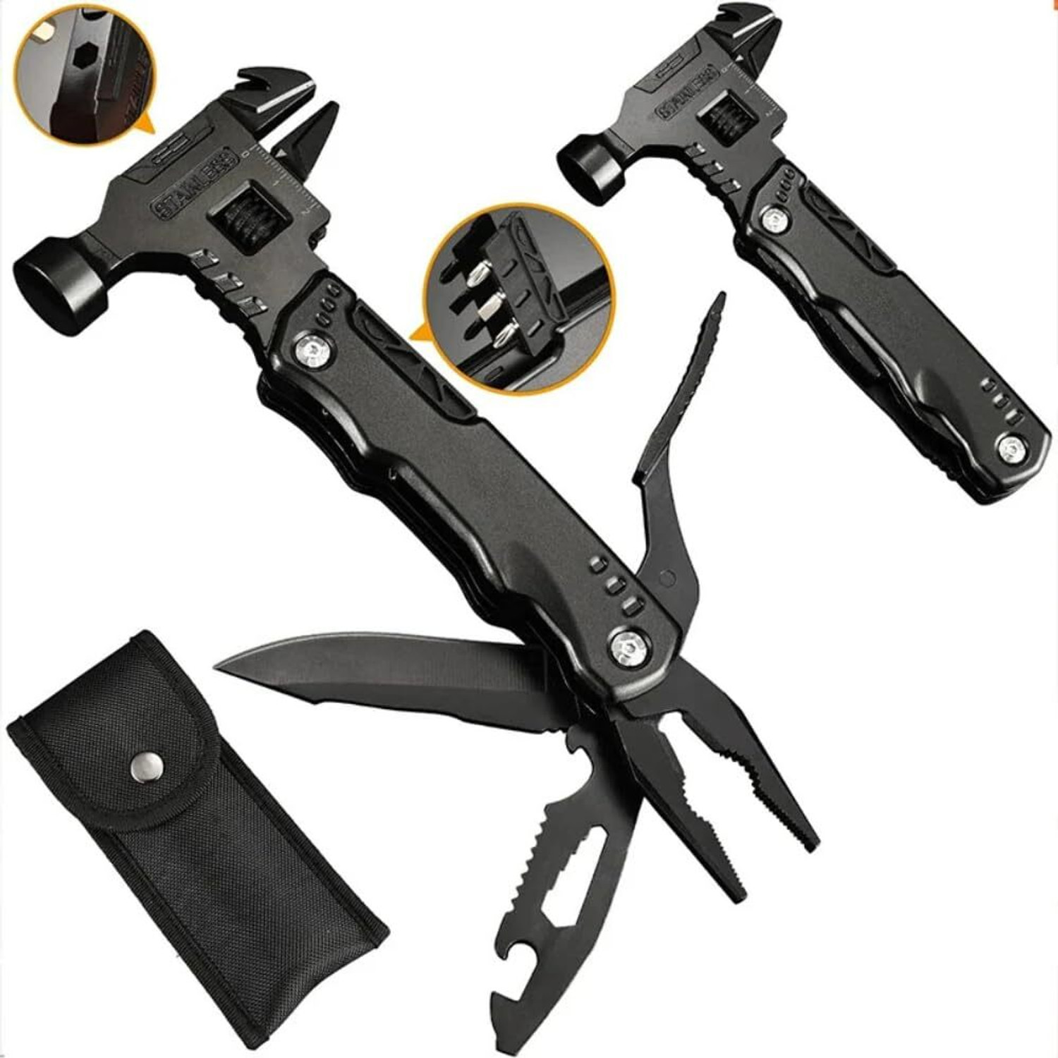 Image of Calldrishe hm 4 16 in 1 Multi Tools Hammer Stainless Steel Outdoor Camping Speciality Hammer