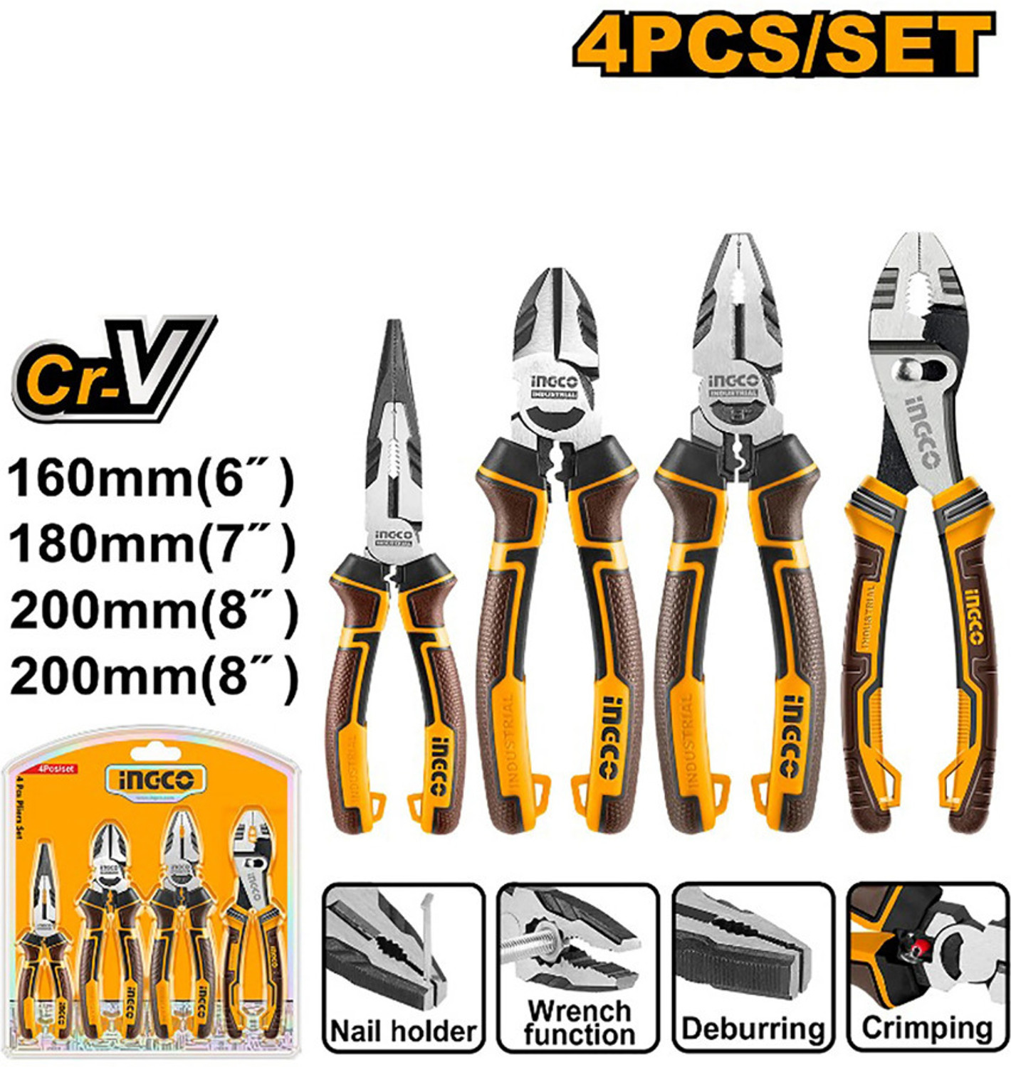 Image of INGCO HKPS28468 Combination Snap Ring Plier
