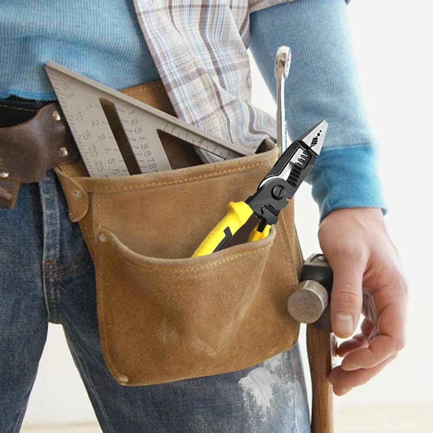 Image of PKT 6 -in-1 Multi-Functional Wire stripping pliers, electricians often use pliers, Lineman Plier