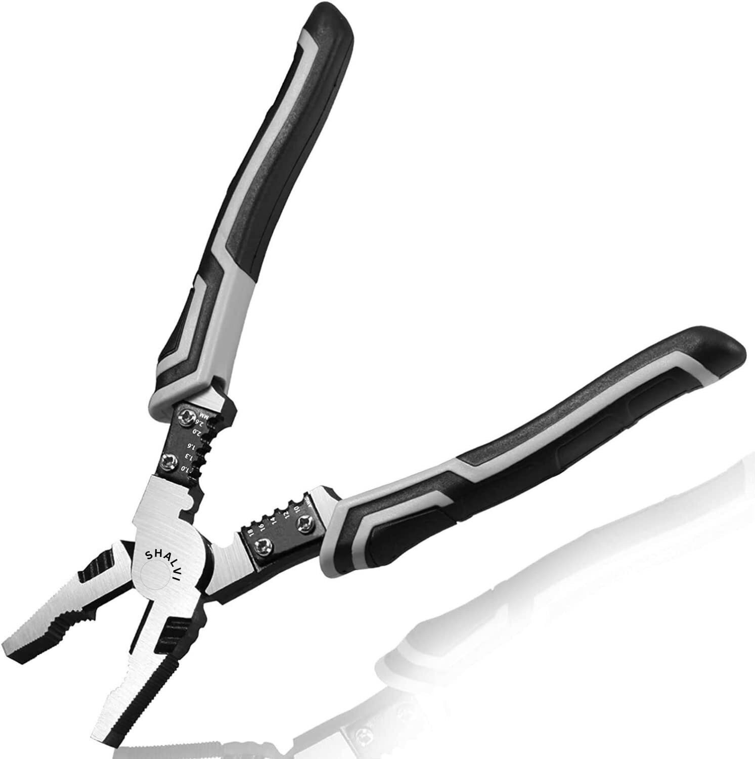 Image of HEYMAK Professional Electric Wire Cutter Stripper Made Multipurpose Lineman Plier with Gripping, Wrench, Cutter, Crimping Wire Cutter