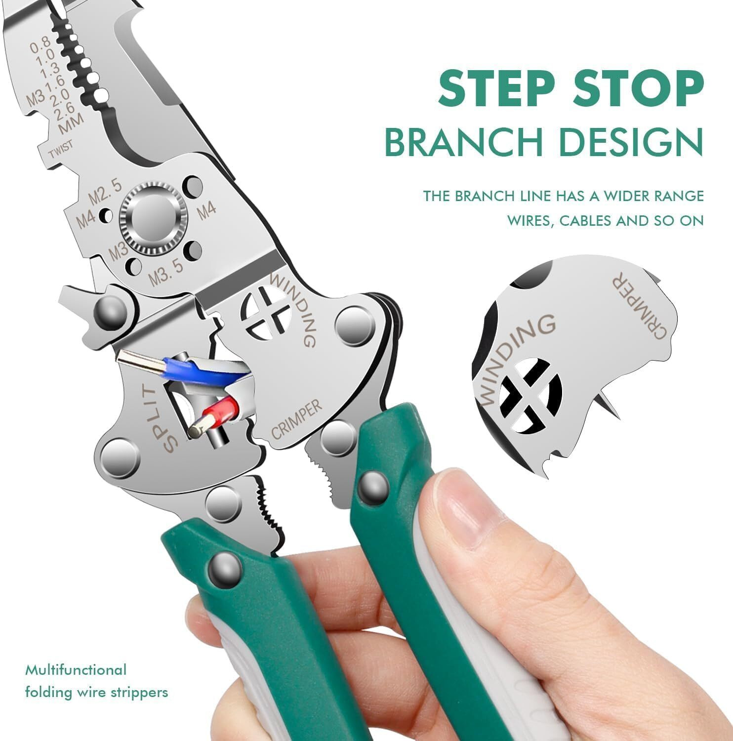 Image of OnisHomes All-in-1 Multifunction Wire Stripper, Wire Cutter, Hand Tool For Electrical Work Needle Nose Plier