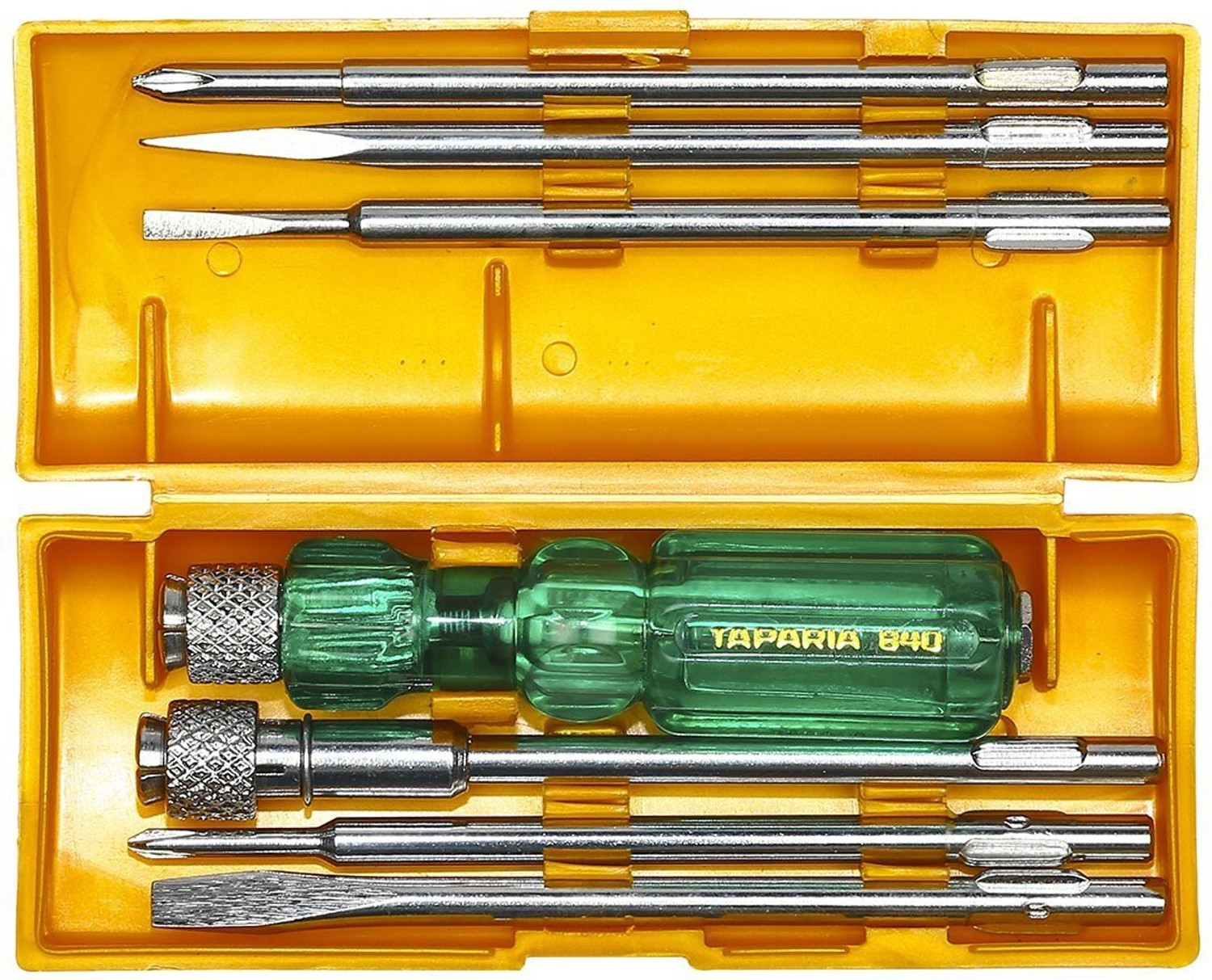 Image of TAPARIA TP-840 Screw Driver Set with Neon Bulb (Silver and Green) & 1621-8 Combination Plier Combo Lineman Plier