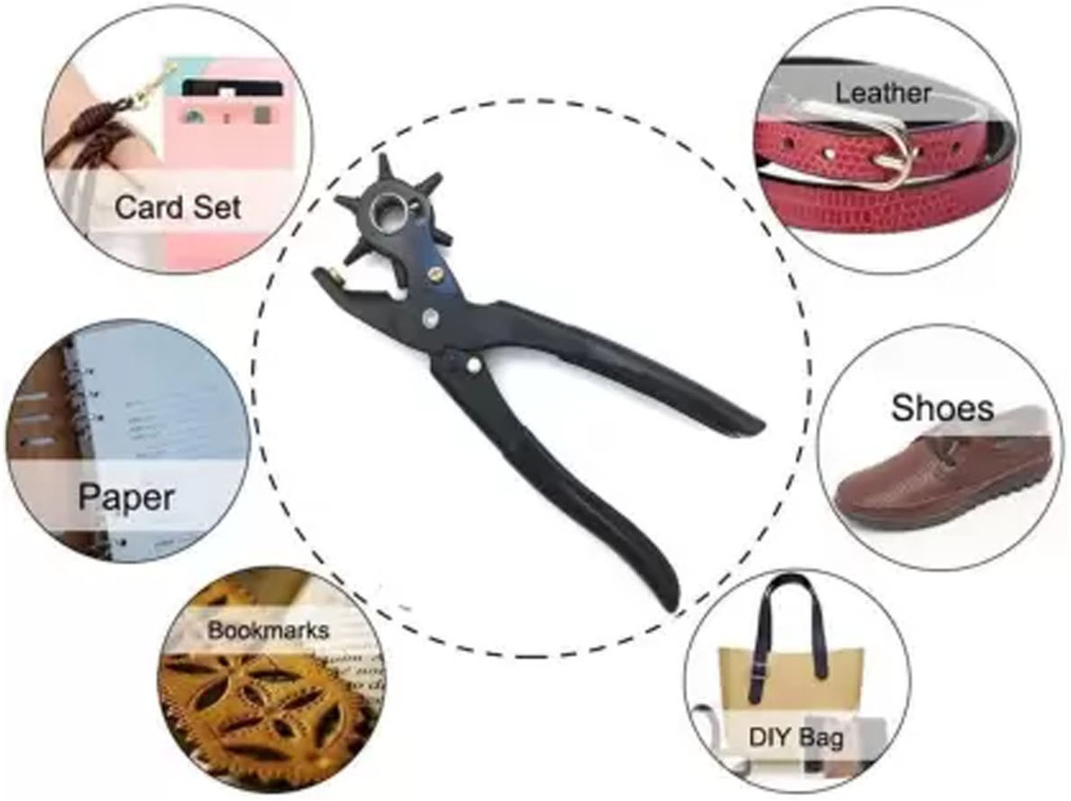 Image of Kshivi Belt Punching Machine Holes Punch Maker Tool for Leather Paper Shoes Punch Plier Punches & Punching Machines